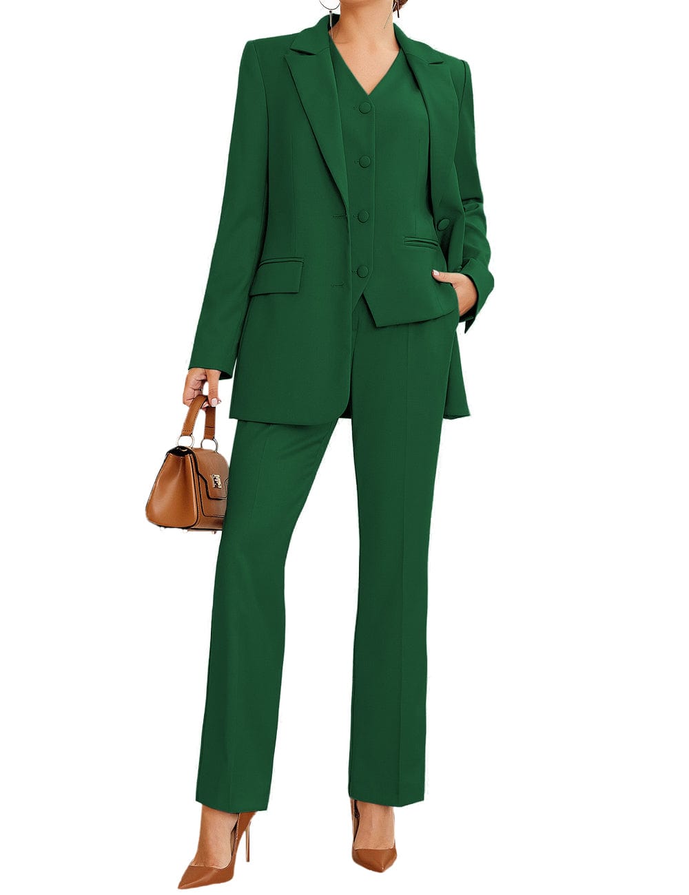 3 Piece Stylish Casual Peak Lapel Women's Suit Set - Office Wear, Business Attire & Formal Events | Blazer, Pants & Skirt Outfit for Professional Women