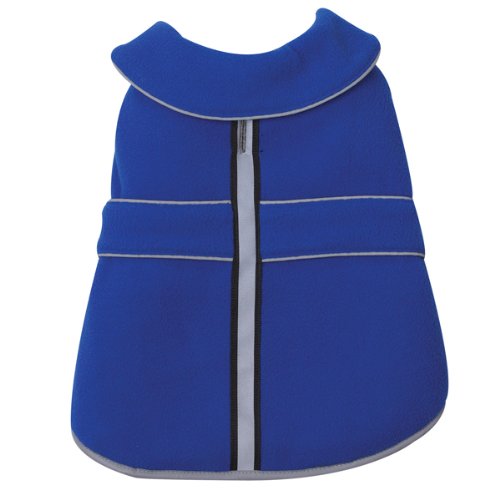 Polyester Thermal Fleece Dog Jacket for Small Dogs - X-Small Size (10-Inch), Blue - Perfect for Winter Walks & Outdoor Adventures