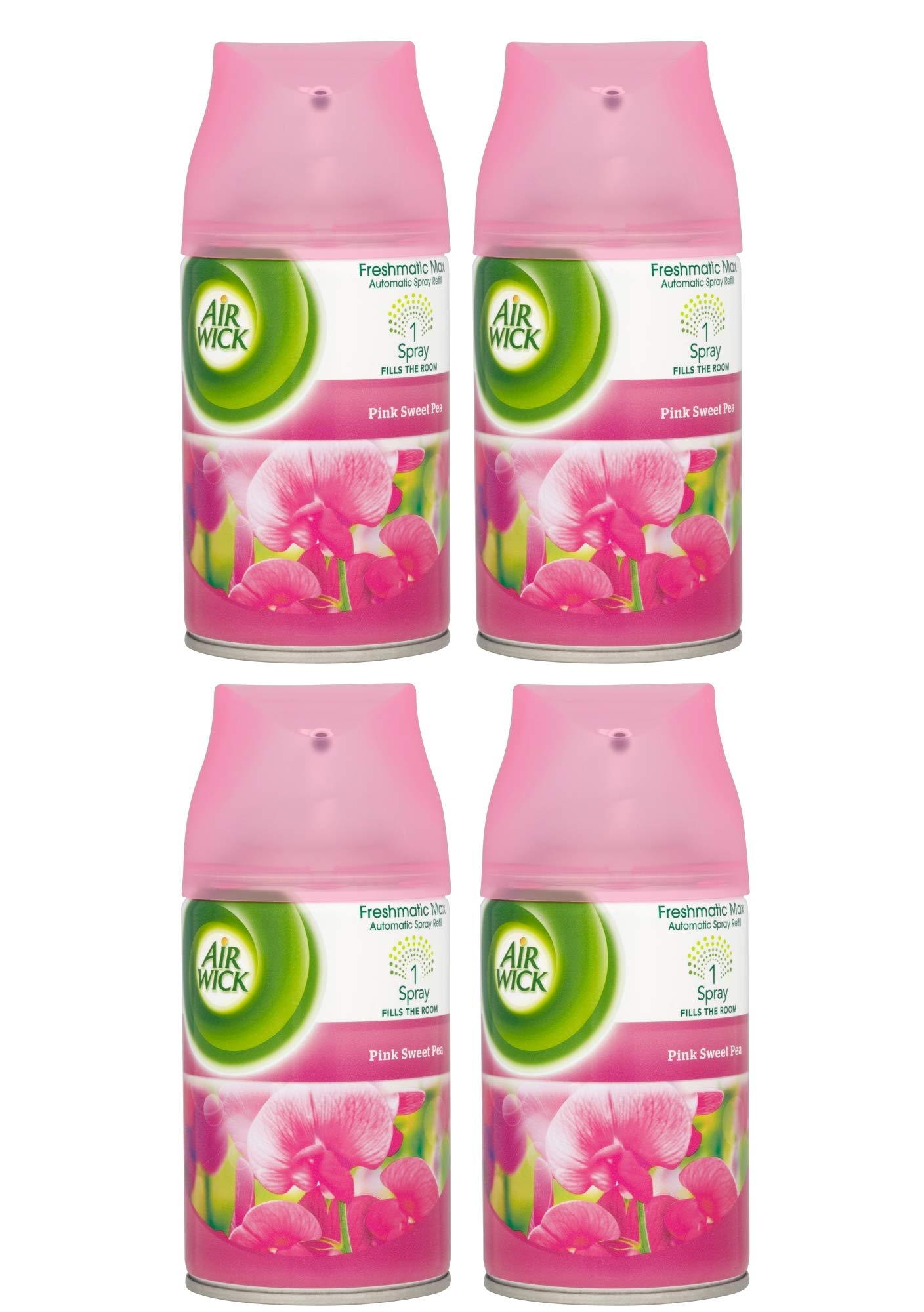 Air Wick Freshmatic Automatic Air Freshener Refill 250ml - Pink Sweet Pea Scent | Long-Lasting Fragrance for Home, Office & Bathroom