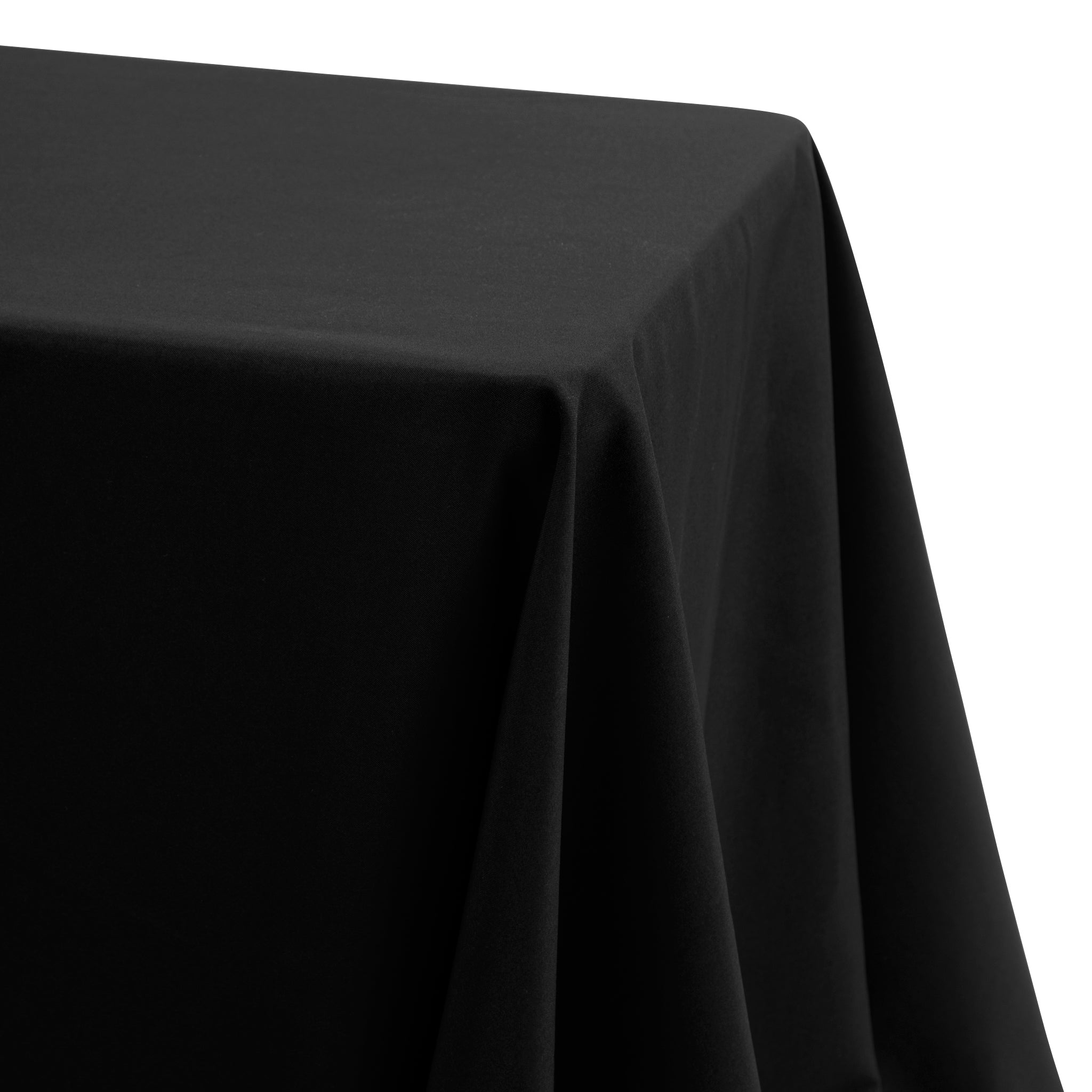 Premium 90x108 Inch Rectangular Polyester Tablecloth - Black - Elegant Dining, Parties & Events