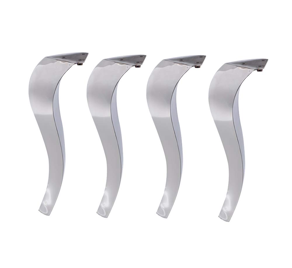 Stainless Steel Furniture Legs 4 Pack - 14 to 18 Inch Adjustable Table Legs for Cabinets, Coffee Tables, Chairs & More (Silver) | Durable Metal Replacement Legs for Home & Office Furniture Upgrade