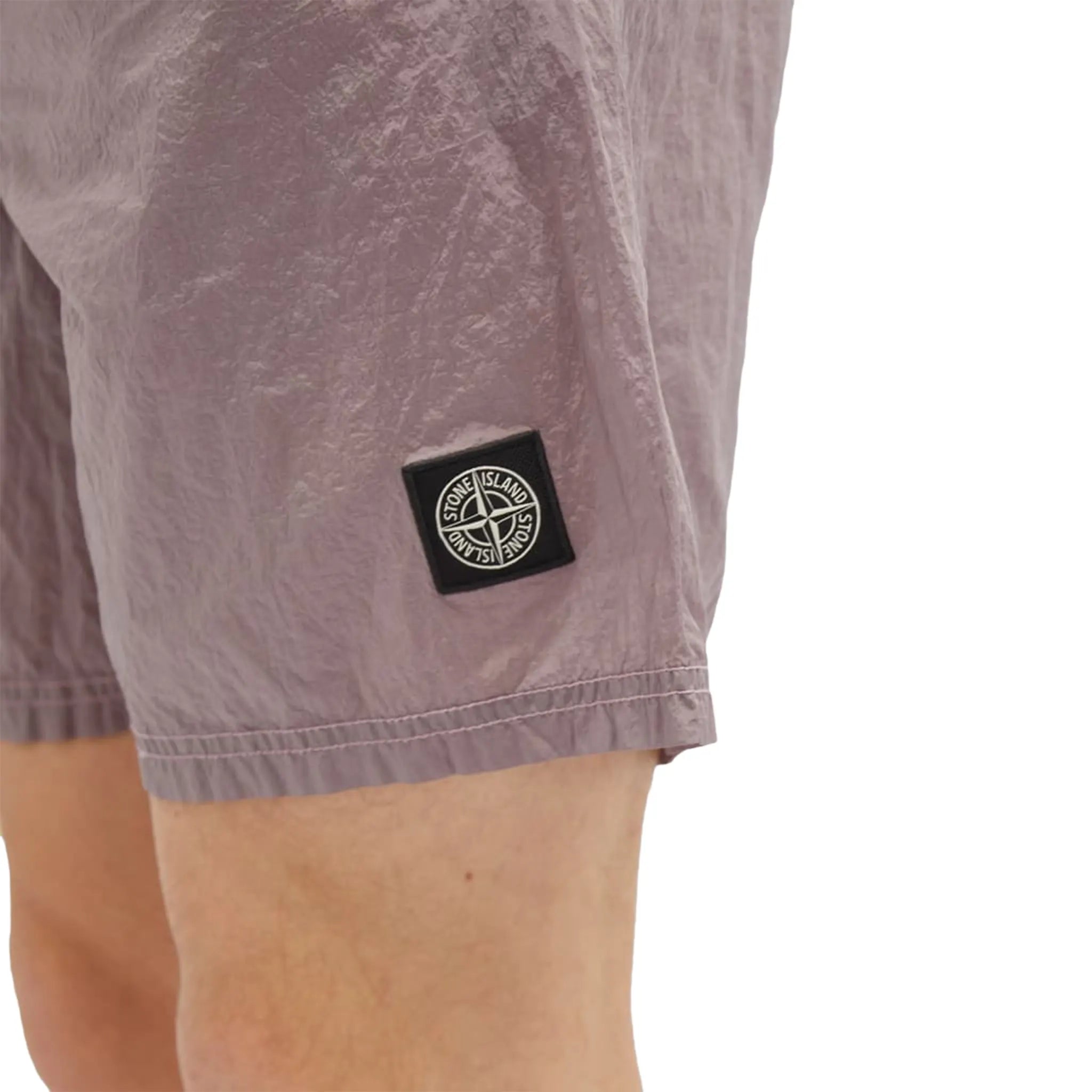 Stone Island Men's Nylon Metal Swim Shorts with UPF Protection - Pink Quick-Dry Beach Swimwear for Pool, Vacation & Summer Water Activities