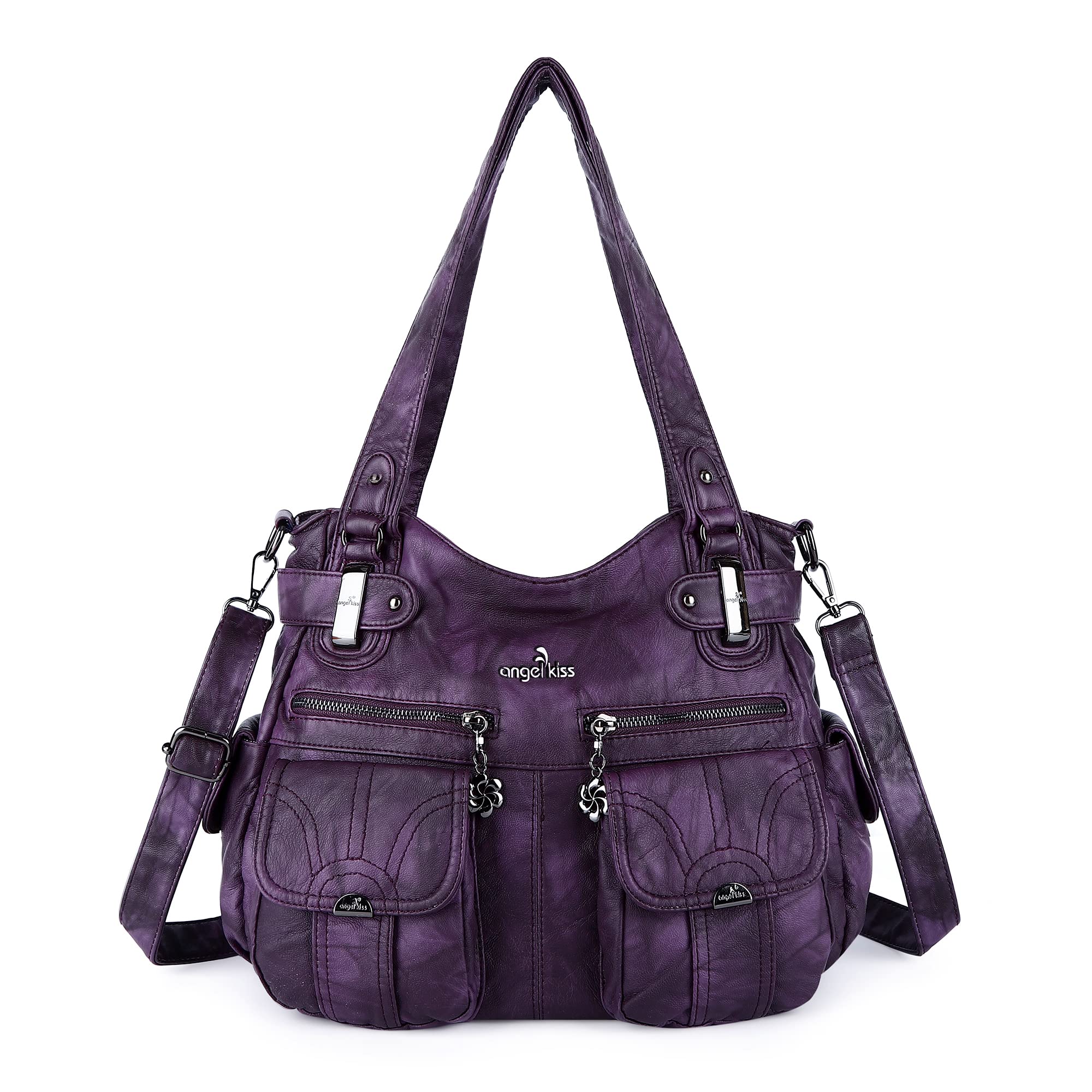 Women's Fashion Washed Leather Handbags - Tote, Shoulder, Top Handle & Satchel Bags for Work, Travel & Everyday Use