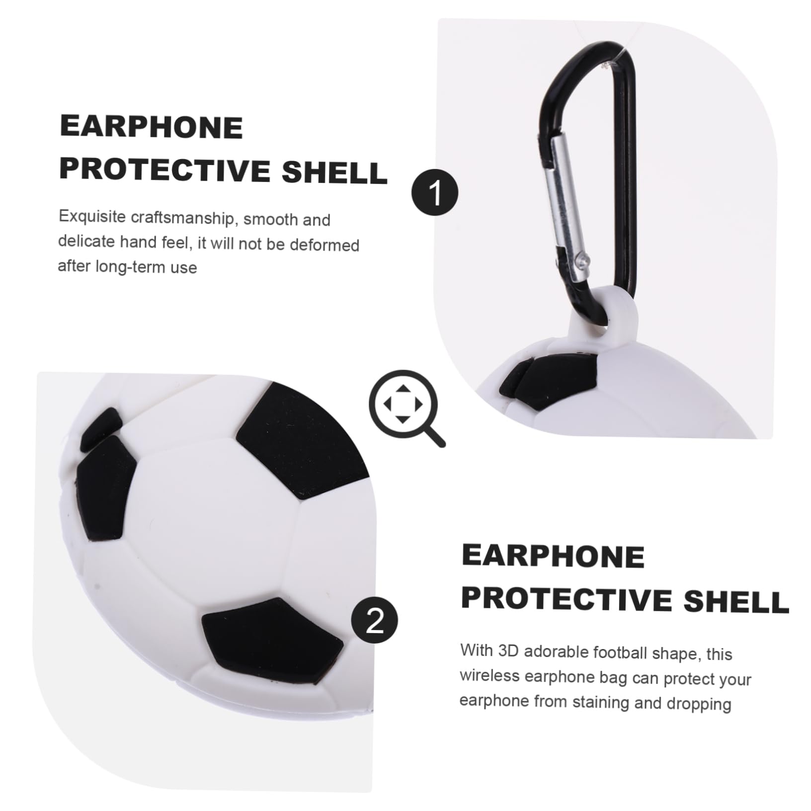 Premium 1-Piece Football Shaped Headphone Case - 3D Soccer Design Protective Sleeve for Earphones & Headsets | Portable Storage for Sports, Travel & School Accessories