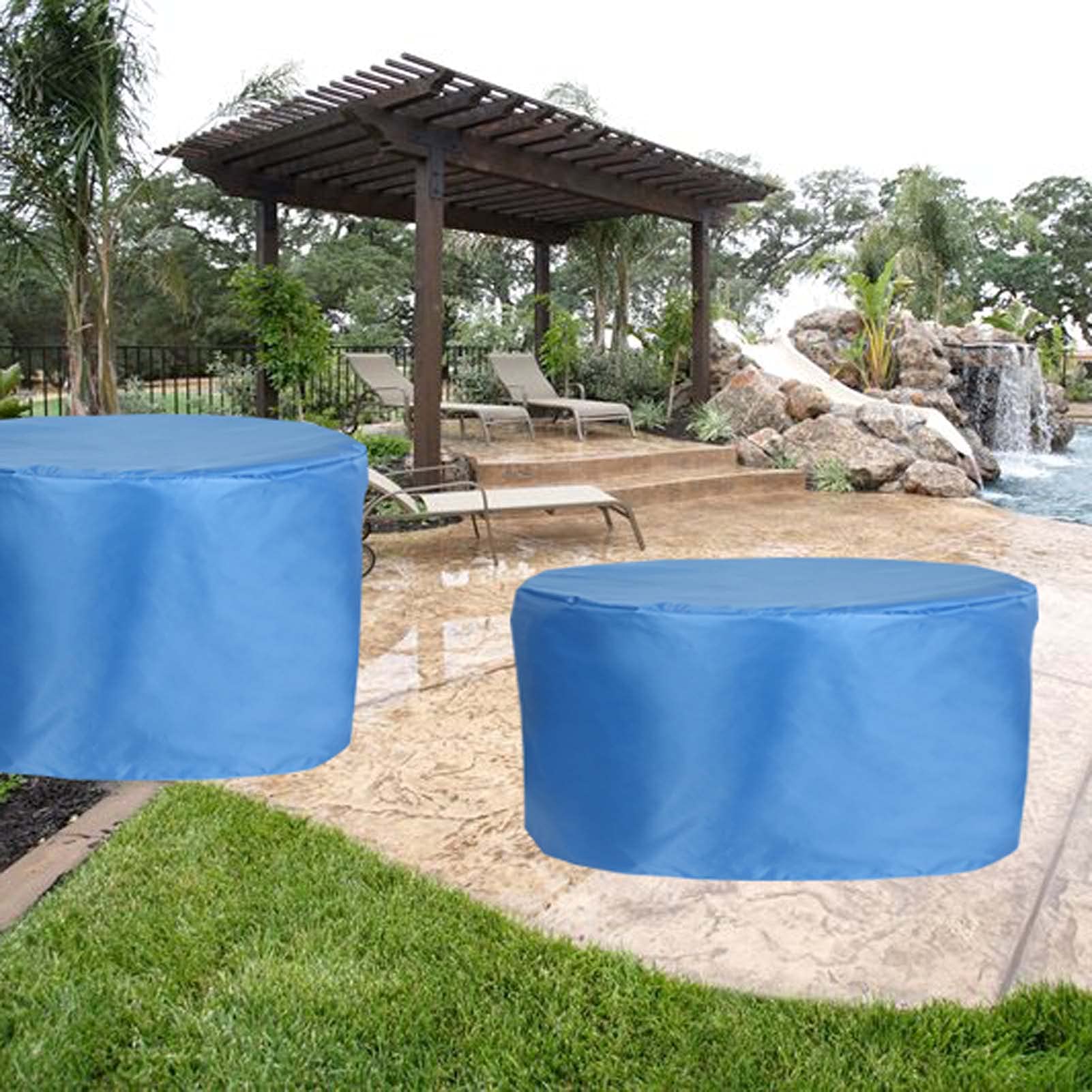 98x33 Inch Round Waterproof Patio Table Cover - Heavy Duty UV Resistant Outdoor Furniture Protection for Garden, Deck & Backyard - Perfect for All Seasons & Weather Conditions
