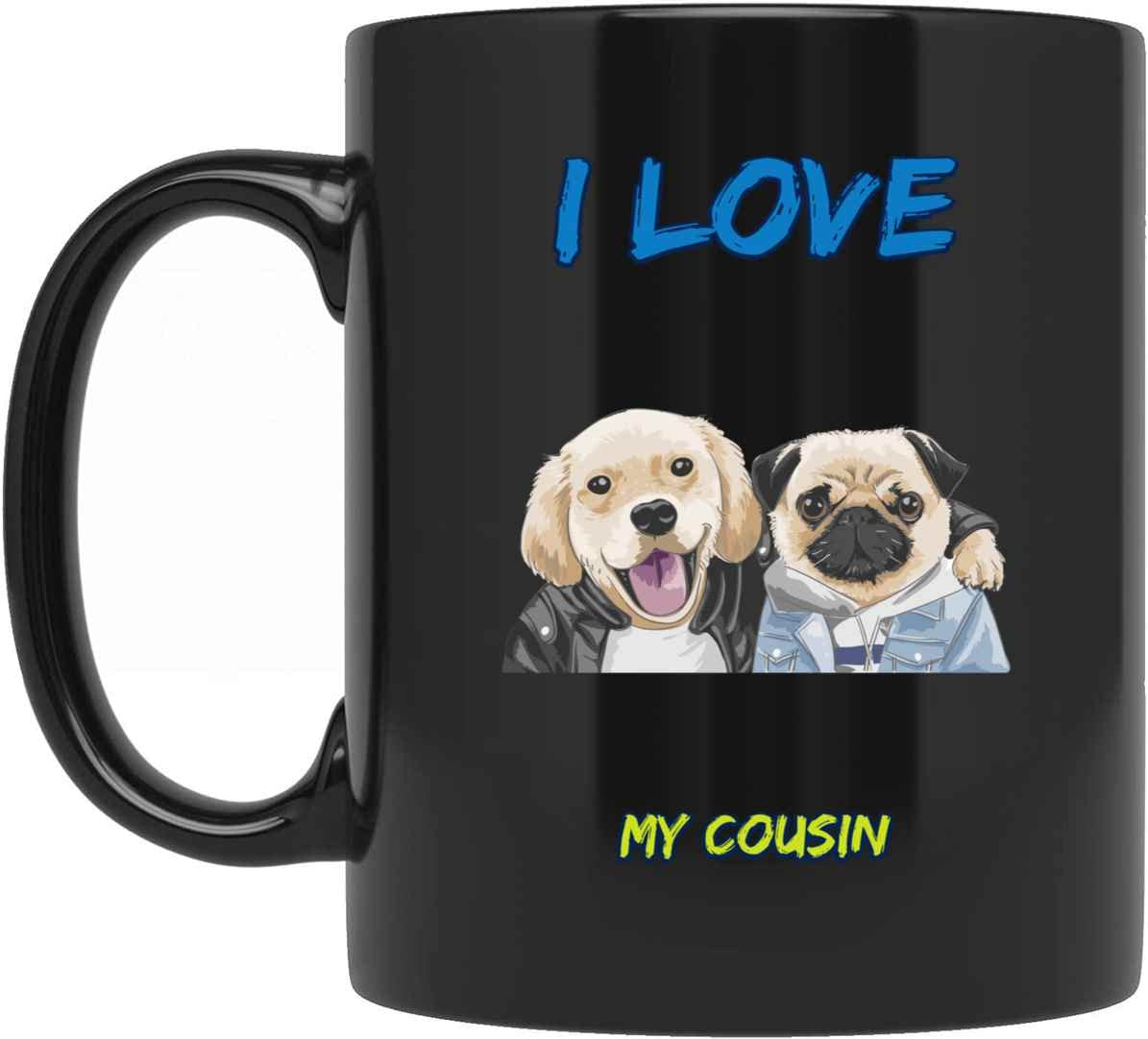 Funny Coffee Mug - 'I Love My Cousin' Heart Design Novelty Cup | Perfect Gift for Men, Women, Coworkers & Family | Birthday, Christmas & Special Occasion Presents | Ideal for Office, Home & Gifting (599307)