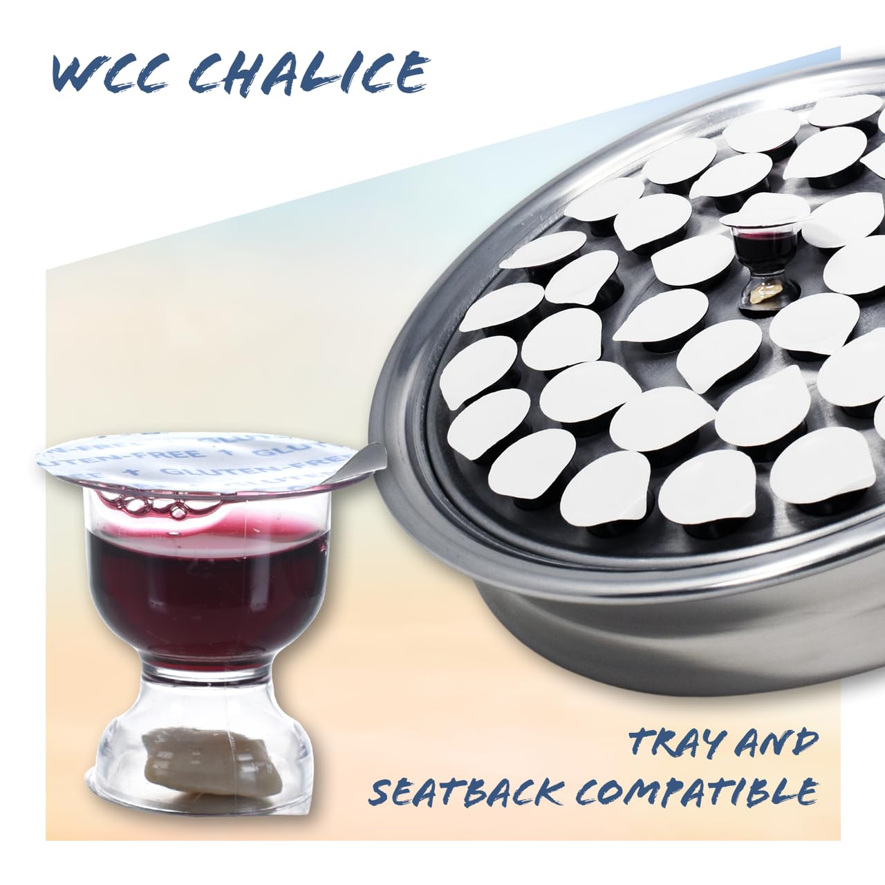 Gluten-Free Pre-Filled Disposable Communion Cups with Concord Grape Juice & Bread - Pack of 200 for Church Services, Home Worship & Religious Ceremonies - Free Shipping