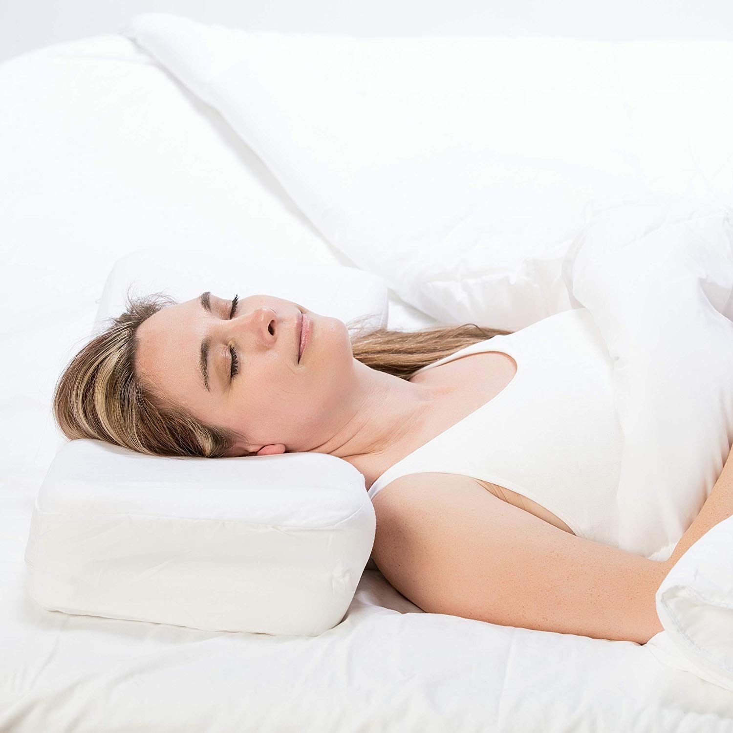 Therapeutica Orthopedic Sleeping Pillow for Neck Pain Relief - Medium Firm Support for Side, Back & Stomach Sleepers - Perfect for Home, Travel & Office Use