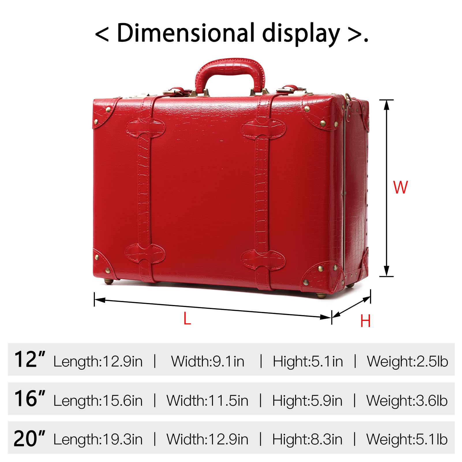 Vintage Leather Carry-On Suitcase - Cute Non-Wheeled Mini Trunk with Adjustable Shoulder Strap | Perfect for Overnight Trips, Weekend Getaways & Airplane Cabin Luggage