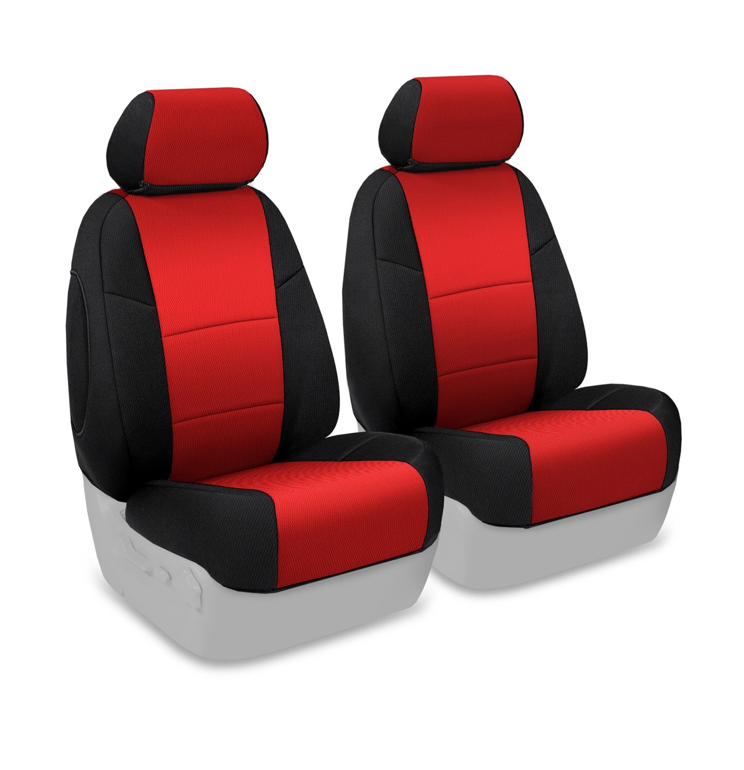 Coverking Custom Fit 50/50 Bucket Seat Covers for Jeep Wrangler - Spacermesh 2-Tone (Red/Black) | Durable Protection & Style for Off-Road Adventures & Daily Commute