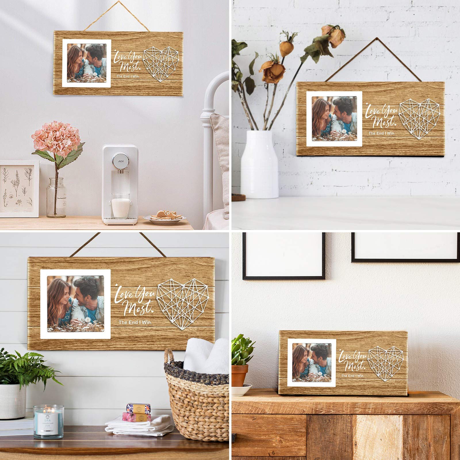 Custom Personalized Picture Photo Frames - Unique Couples Gifts for Valentine's Day, Anniversary & Birthday - Wall & Table Decor for Home, Office & Wedding