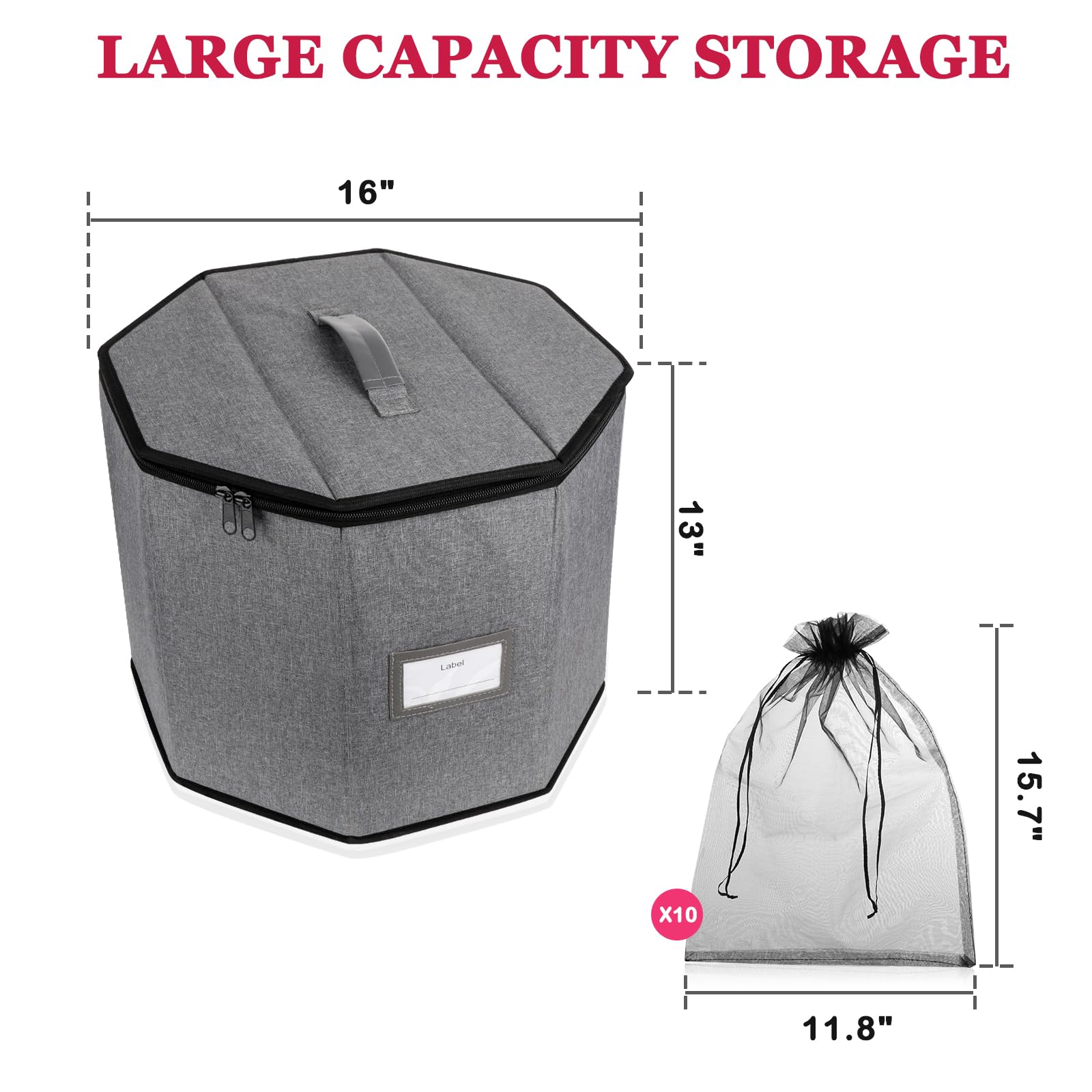 Wig Storage Box & Travel Case - Foldable Wig Organizer for Men & Women | Yarn & Cosmetic Cabinet Storage Bag | Perfect for Travel, Home & Salon Use