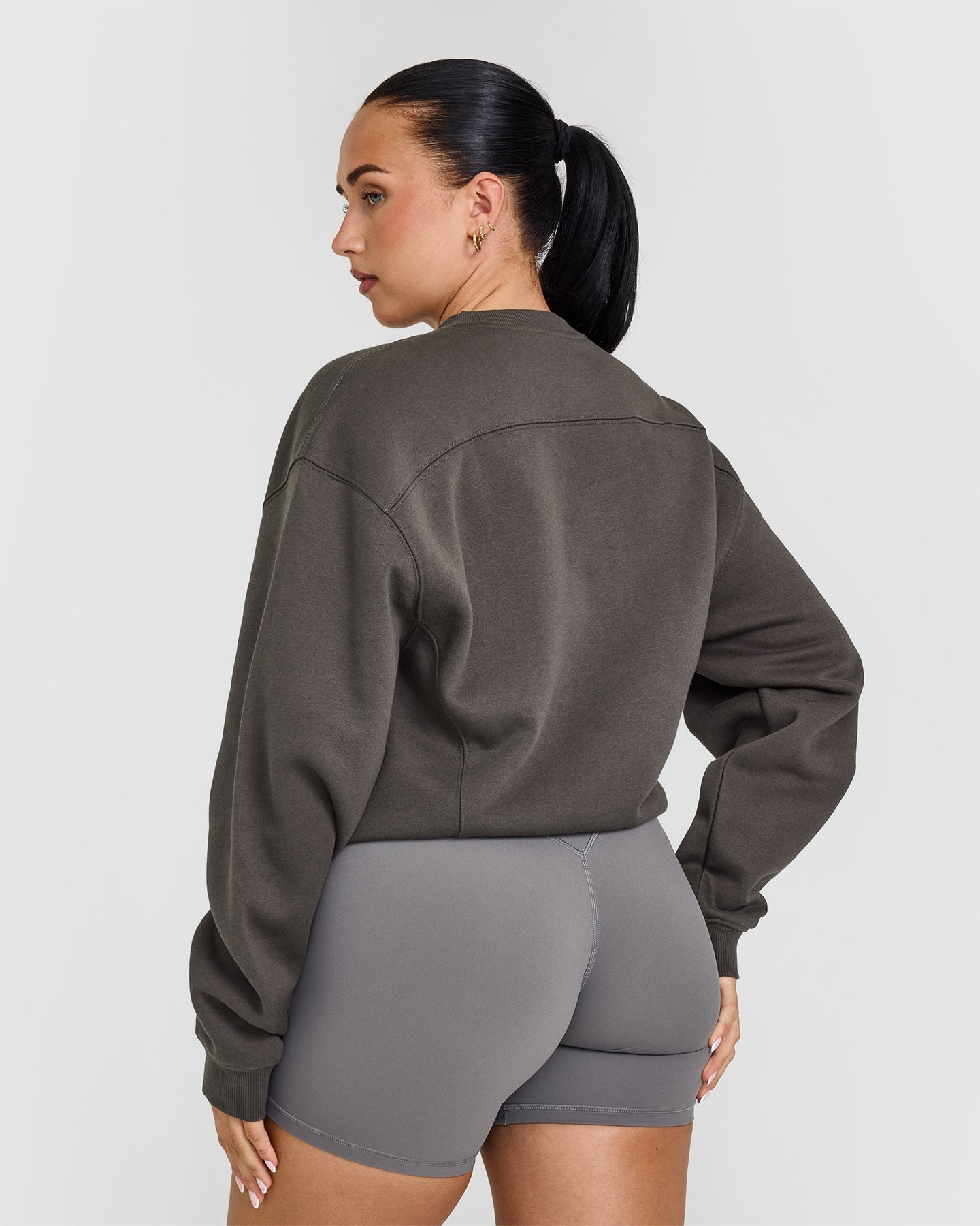 Foundations Crew Neck Sweatshirt for Men & Women - Soft Cotton Pullover Sweater, Comfortable Casual Wear in Deep Taupe | Perfect for Lounge, Workout & Everyday Outfits