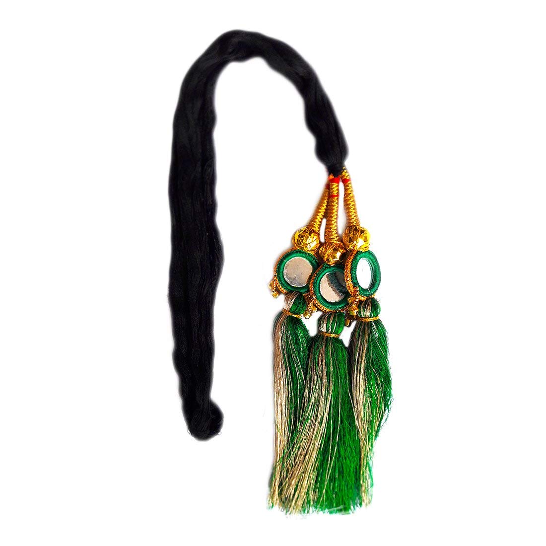 Raddhi Enterprises Parandi Choti Hair Accessories - Traditional Punjabi Braid Decoration for Women & Girls (Green, 1pc) | Perfect for Weddings, Festivals & Cultural Events