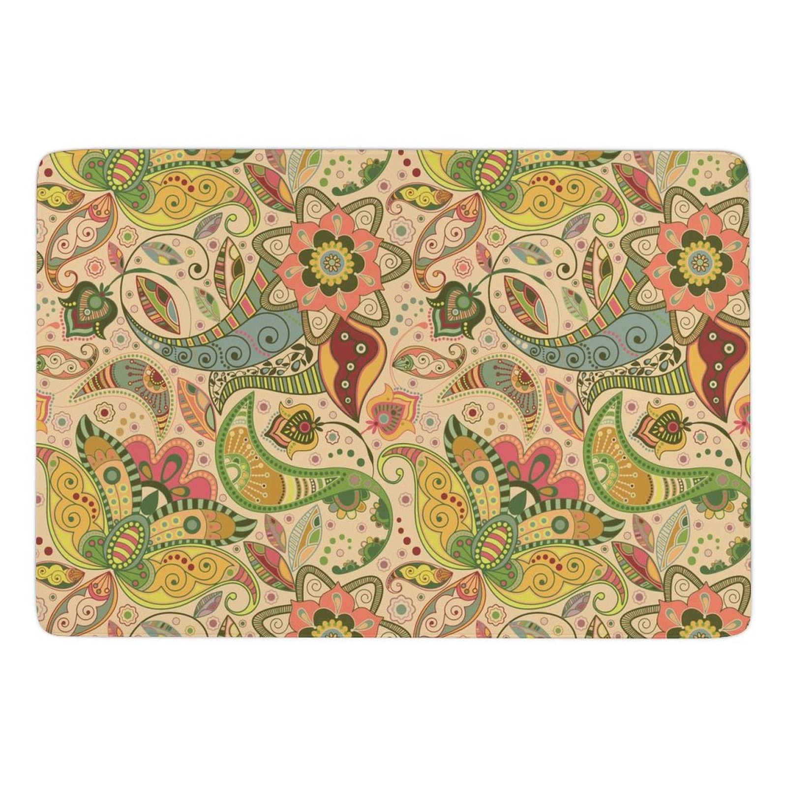 Boho Paisley Floral Aztec Area Rug for Kids Girls Teens - Non-Slip Foldable Carpet 5x6.5ft - Perfect for Bedroom, Living Room, Nursery, Playroom & Dorm Decor - Soft Floor Mat for Cozy Home & Play Areas