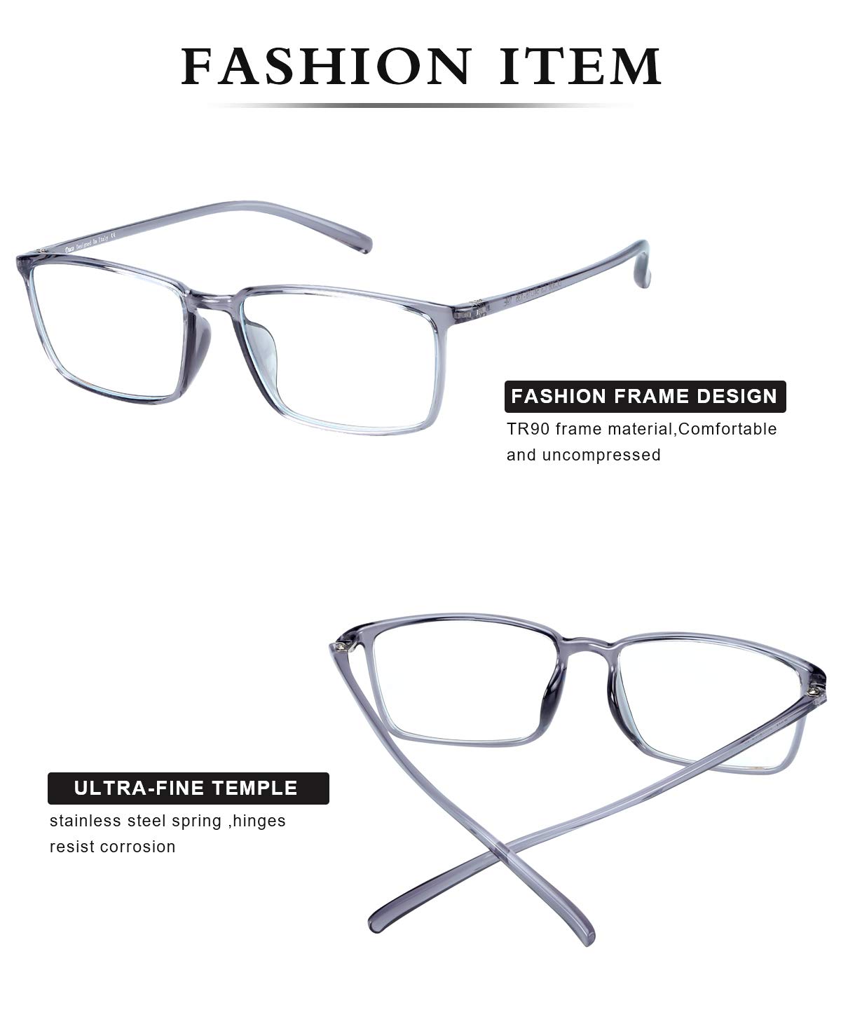 DUCO Blue Light Blocking Glasses for Computer & Gaming - Super Lightweight Anti Blue Ray Eyewear with Stylish Frame 306 | Reduce Eye Strain for Office Work, Online Classes & Nighttime Screen Use