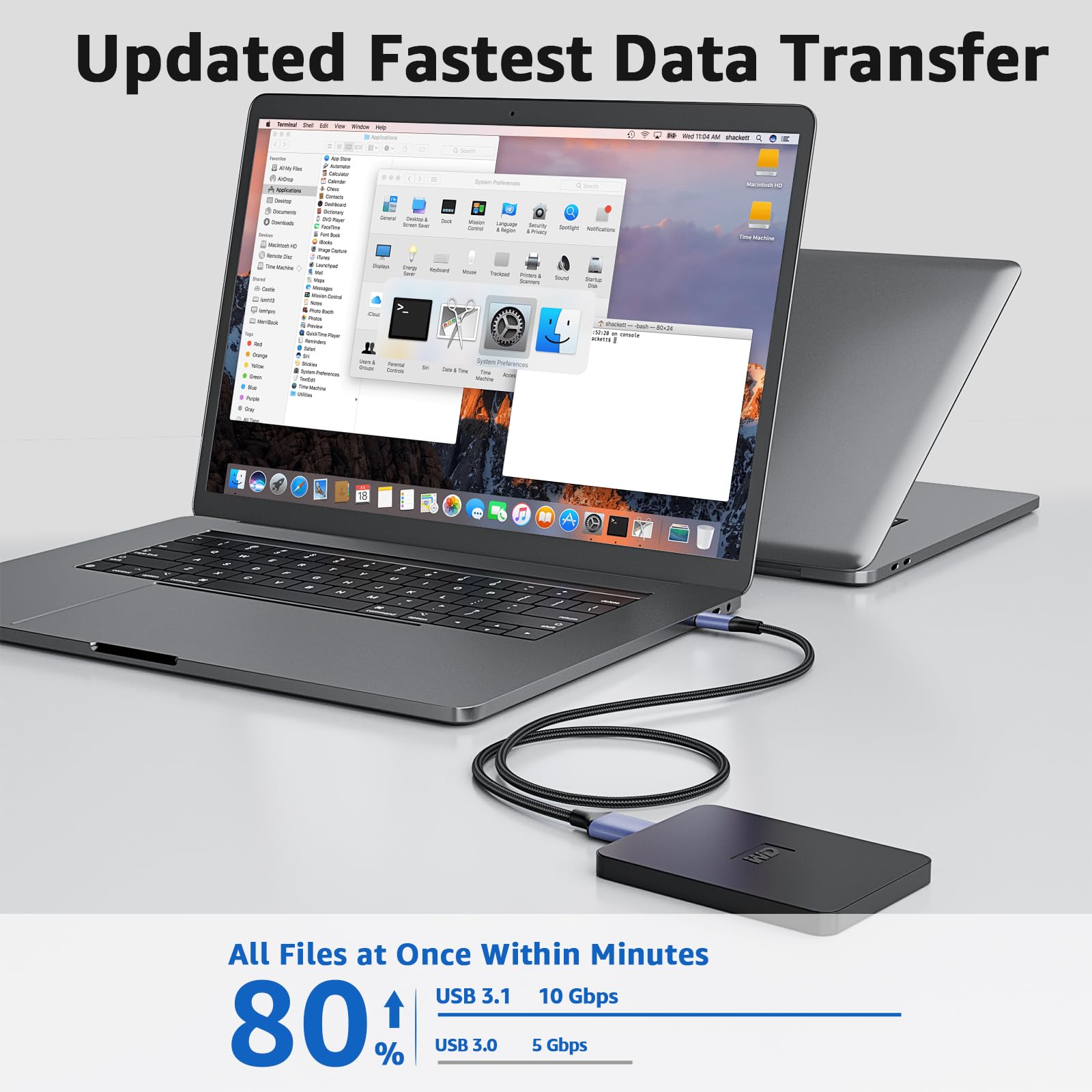 High-Speed Micro B to USB C Cable 3.3FT 10Gbps - External Hard Drive Cable Compatible with MacBook Pro/Air, iPad, iPhone, Samsung Galaxy S24, WD, Seagate - Perfect for Data Transfer & Backup