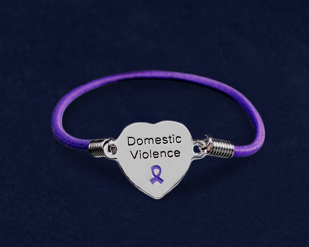 5 Pack Domestic Violence Awareness Bracelets - Fundraising For A Cause - Support Survivors with Inspirational Wristbands for Charity Events & Awareness Campaigns