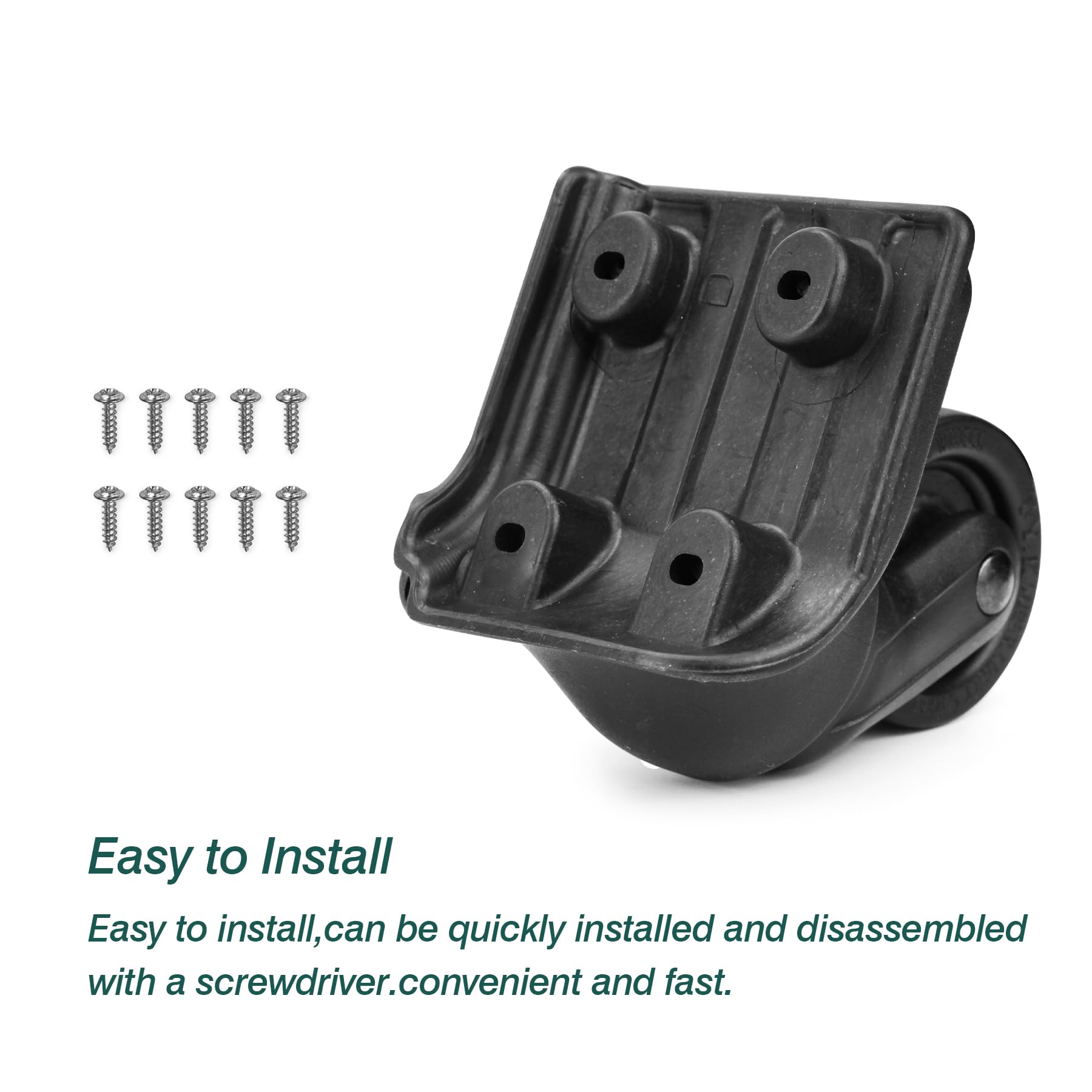 1 Pair Silent Luggage Wheels Replacement - Black Suitcase Caster Repair Kit for Smooth Travel - Perfect for Airplane, Cruise & Business Trips