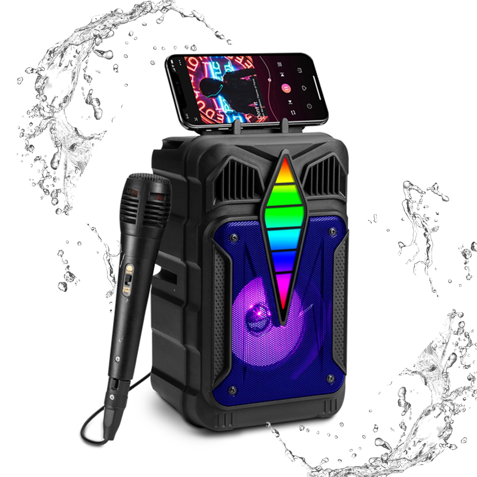 Premium CZRXLLGD Bluetooth Speaker - IPX5 Waterproof Wireless Speaker with HD Sound, Vibrant RGB Lights & 8H Playtime | TWS Pairing Portable Speaker for Home, Party, Beach, Camping & Outdoor Adventures | Perfect for Poolside, Backyard BBQs & Travel