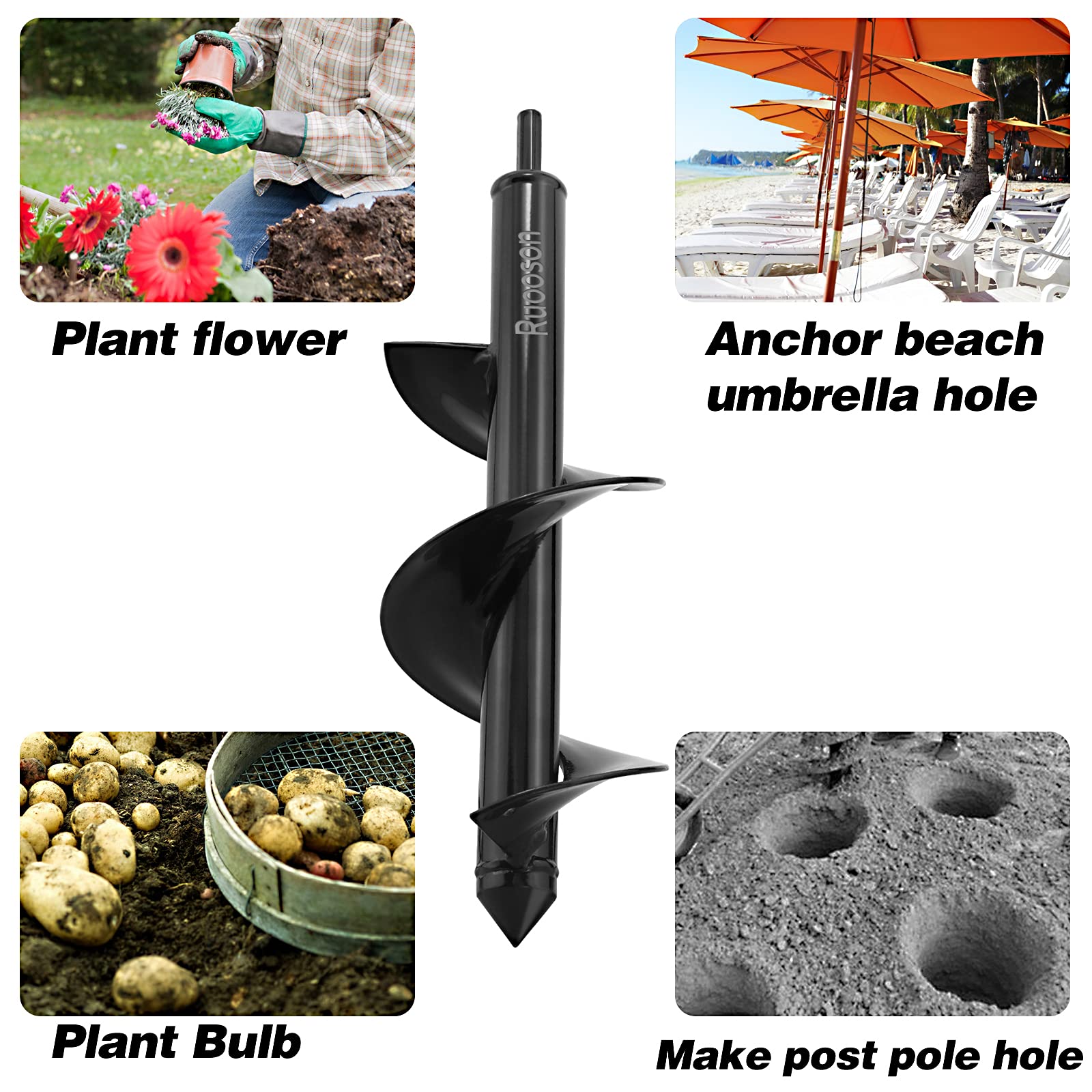 2Pcs Auger Bit Planter Set - 3.7x11.8