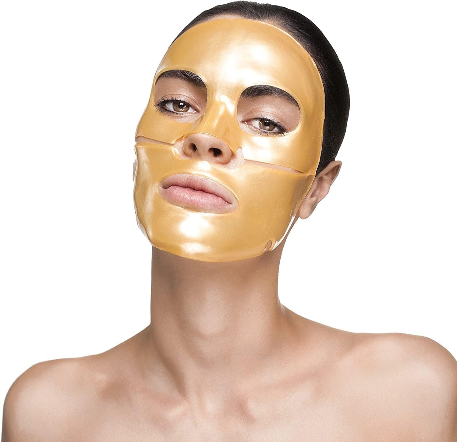 50-Pack Infinitive Beauty 24K Gold Collagen Face Mask Sheets - Anti-Aging Skincare Treatment with Crystal Powder Gel for Hydration & Radiance | Perfect for Spa Nights, Self-Care Routines & Gift Giving