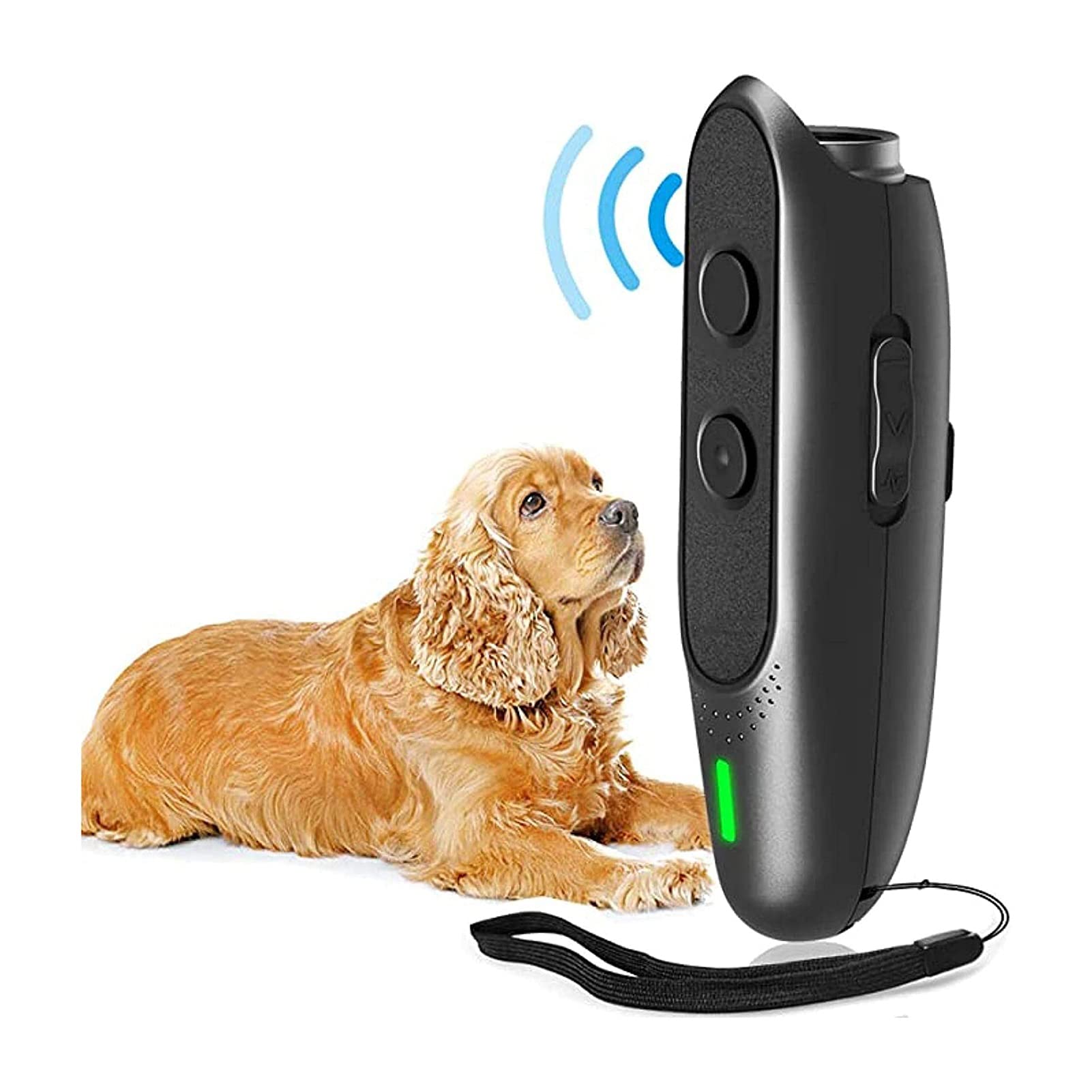 Zinhsq Ultrasonic Anti Bark Device for Dogs - Adjustable Frequency, Rechargeable 2-in-1 Dog Training Tool with 16.4ft Range - Safe & Effective Bark Control for Indoor/Outdoor Use, Home & Yard Training