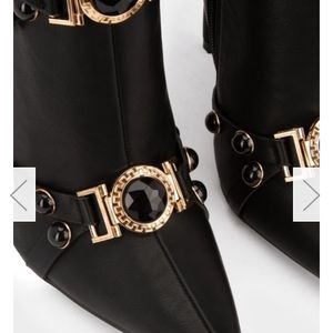 Stylish Black Pointy Toe Belted Ankle Boots for Women - Perfect for Office, Party & Night Out Fashion