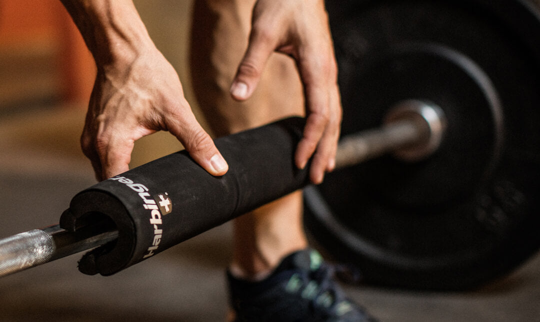Harbinger 14-Inch Black Weightlifting Bar Pad for Squats & Bench Press - Comfortable Gym Accessory for Home & Commercial Workouts