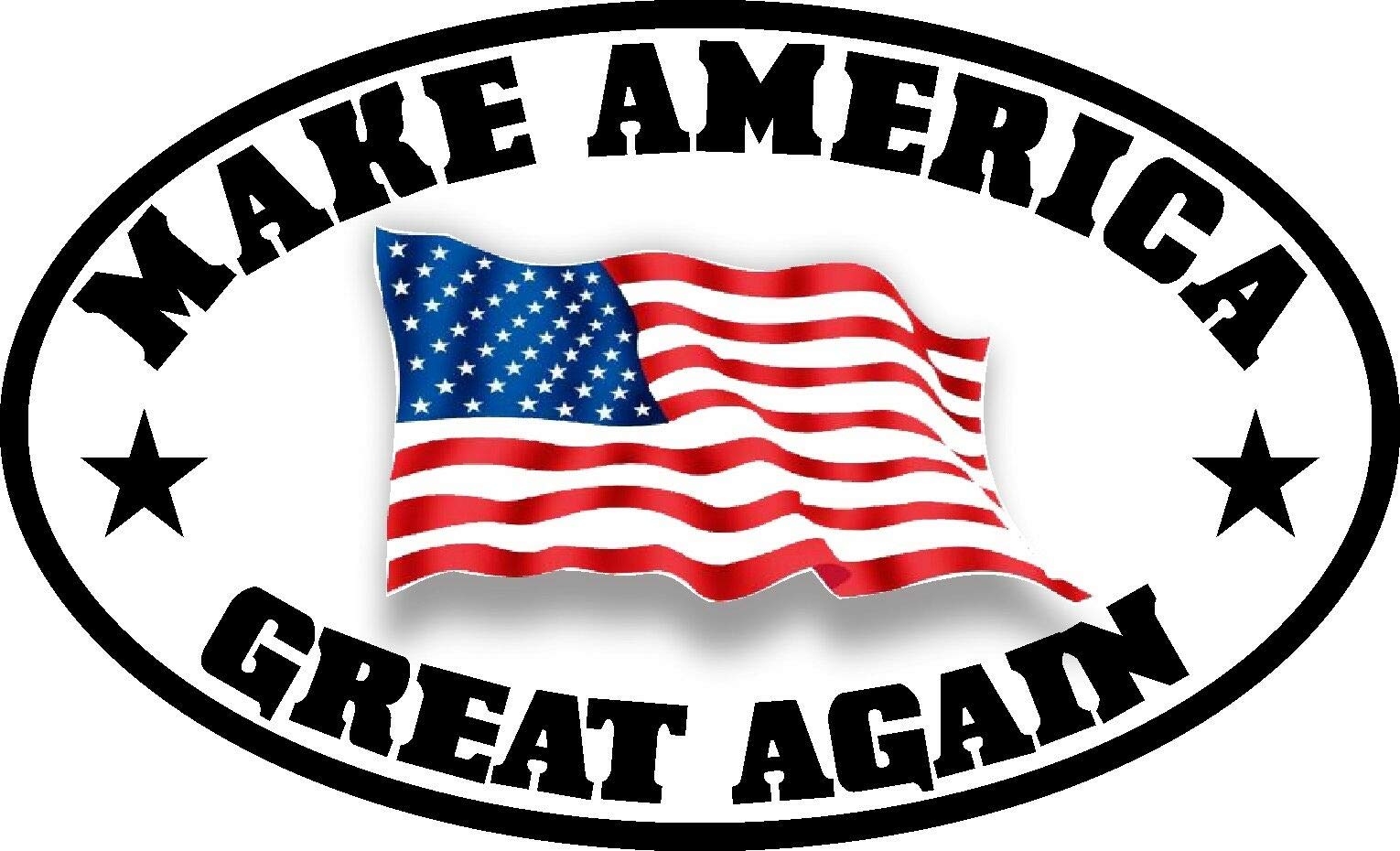 Make America Great Again MAGA Trump American Flag Decal Sticker - Patriotic Car, Laptop & Window Decal - 5 Inch Political Sticker for Bumper, Wall & Home Decor