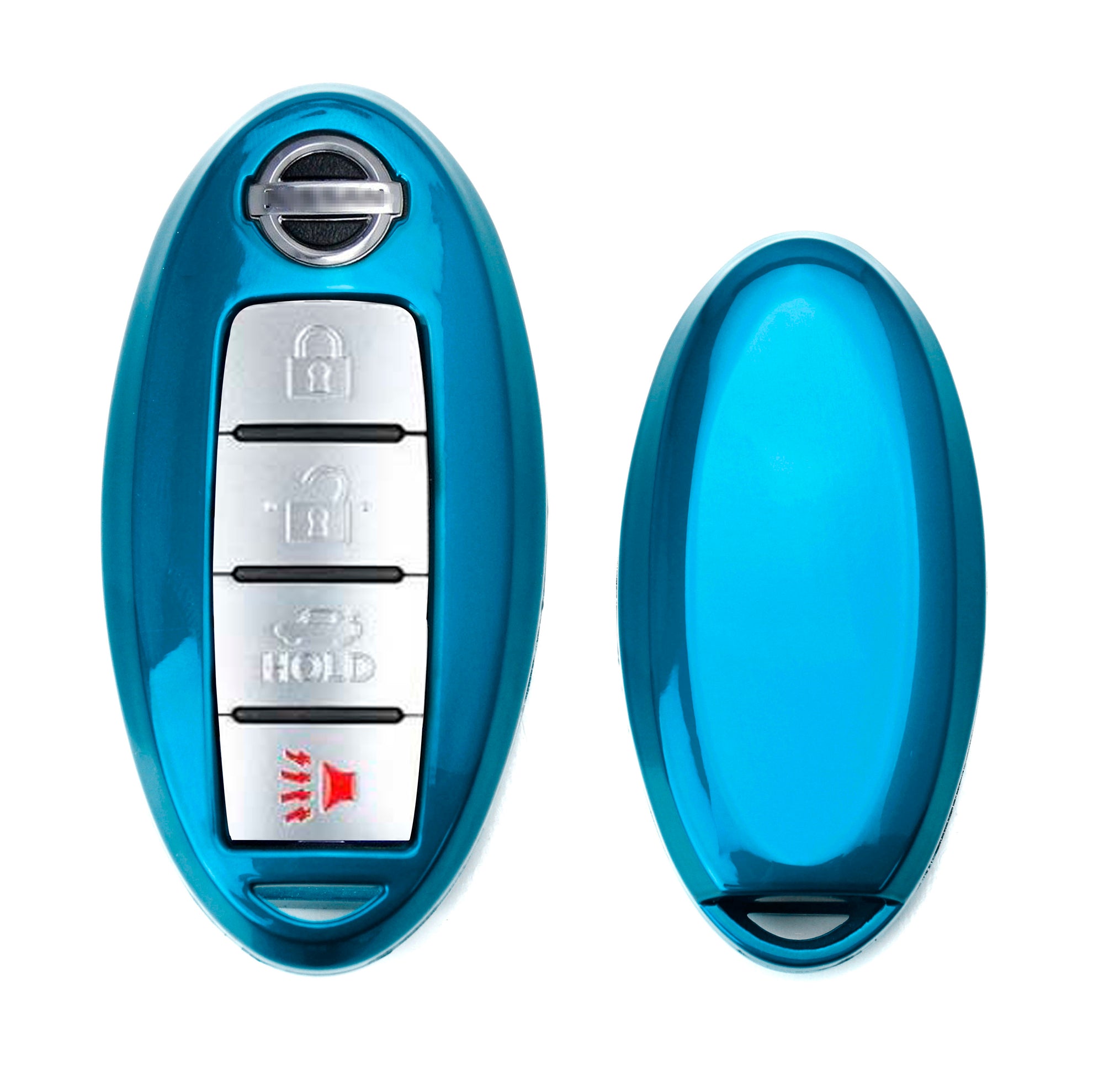 Premium Gloss Blue Smart Key Fob Shell Replacement for Nissan Armada, Rogue, GT-R, Murano, Leaf - Exact Fit & Durable Protection (Perfect for Everyday Use, Spare Key, or Gift Idea)