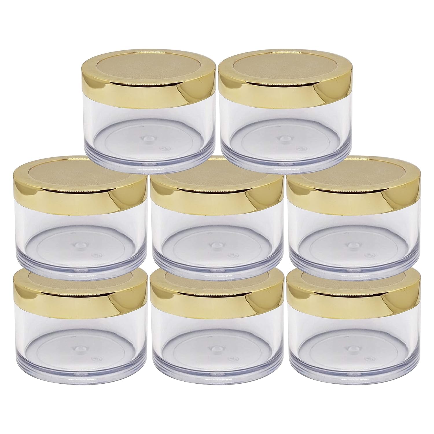 Premium Gold Lid Cosmetic Jars - 15g (8 Pack) for Lip Balm, Cream, Skincare - Ideal for DIY Beauty, Travel & Gift Packaging