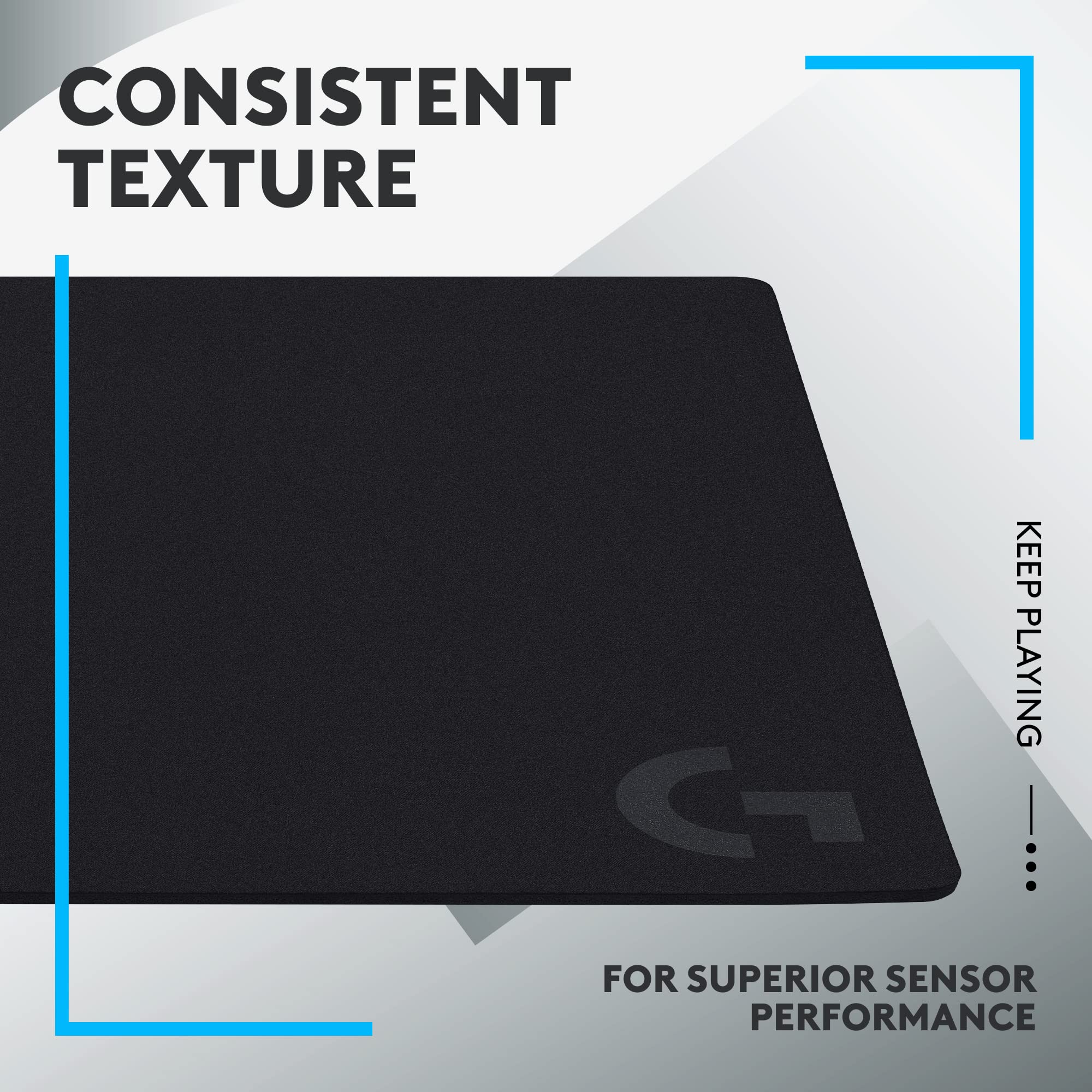 Logitech G640 Large Cloth Gaming Mouse Pad - Optimized for Gaming Sensors, Smooth Control with Moderate Friction, Non-Slip Rubber Base - Black | Perfect for PC, Laptop & Esports Gaming Setup