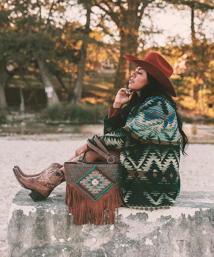 Montana West Aztec Fringe Concealed Carry Tote Bag for Women - Stylish CCW Purse with Hidden Gun Pocket - Perfect for Everyday Carry, Travel & Self Protection