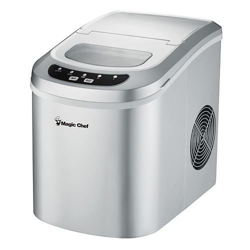 Magic Chef 27-lb. Portable Countertop Ice Maker Machine - Fast 9-Minute Ice Production for Home, Office, Parties & Outdoor Use