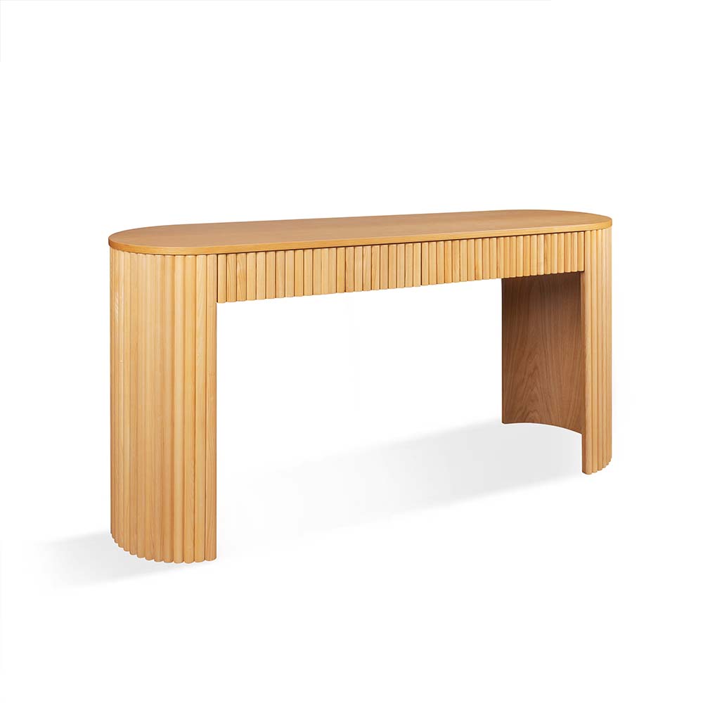 KELYN 140cm Natural Wood Console Table - Entryway Sofa Table, Hallway Accent Table for Home Decor