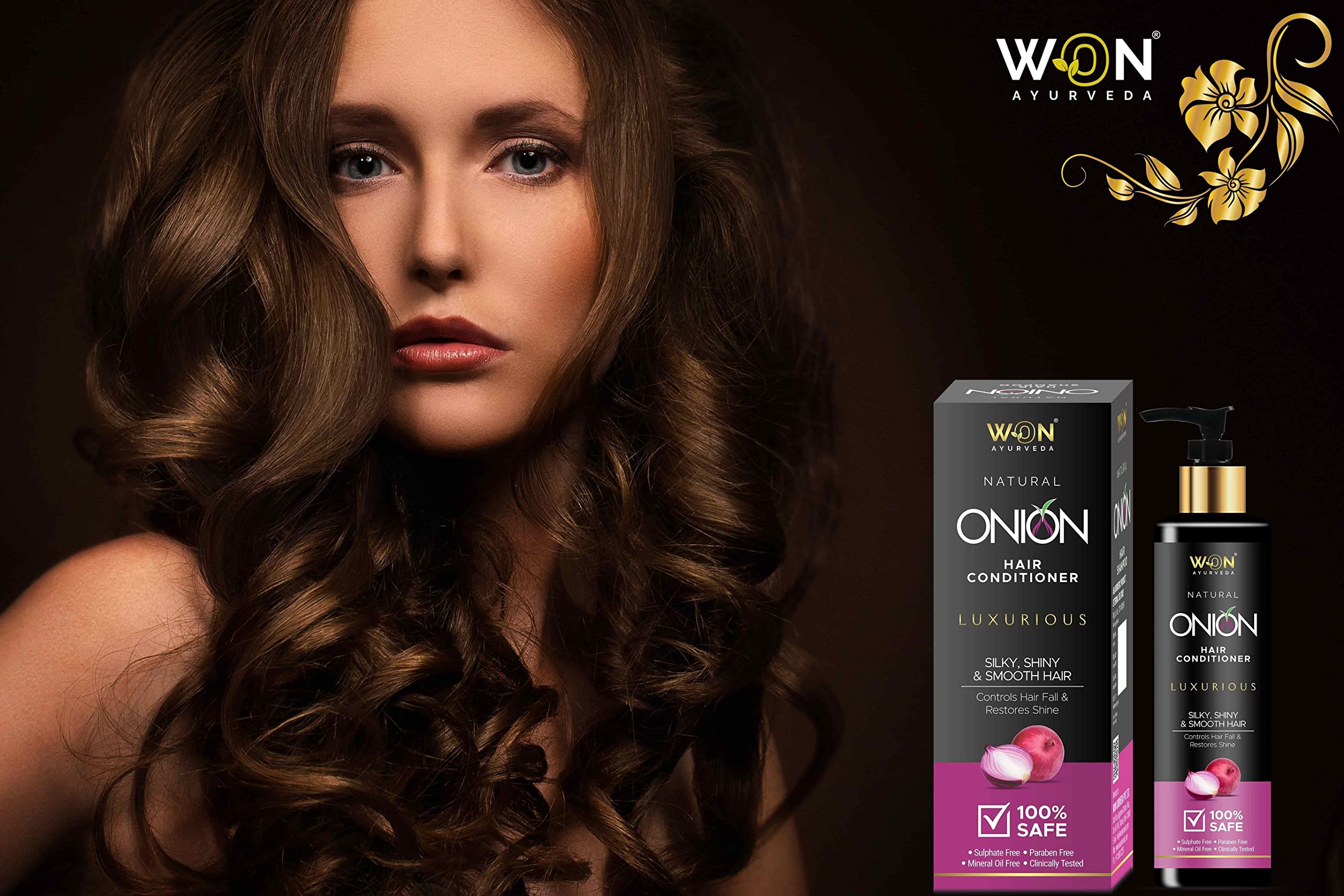 WON AYURVEDA Hair Oil & Conditioner Set - 4 Pack for Dry, Damaged Hair - Natural Ayurvedic Treatment for Hair Growth & Repair - Perfect for Daily Use & Scalp Massage