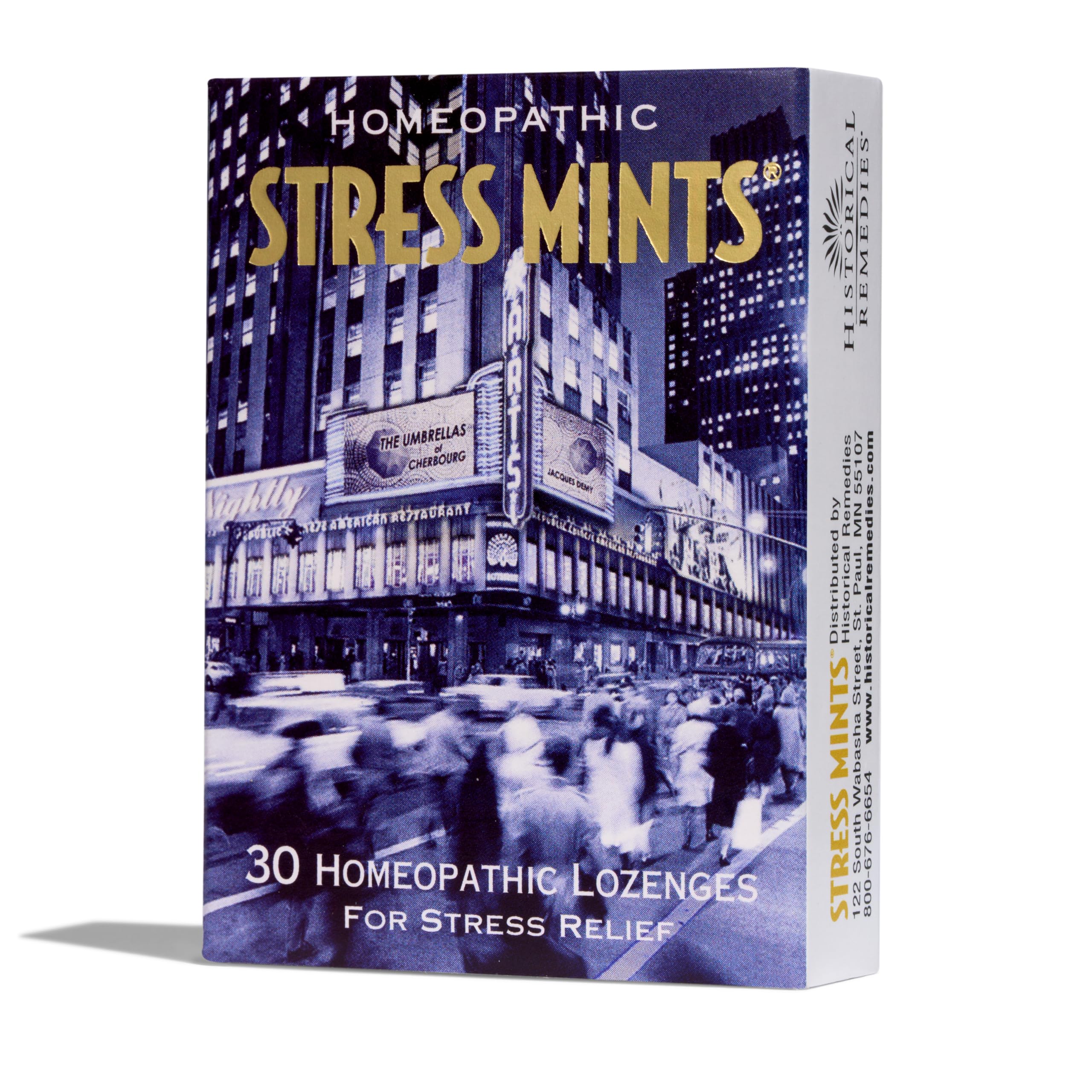 Organic Stress Relief Mints (1 Pack) | Homeopathic Lozenges for Stress & Digestion Support, Vegan Peppermint Flavor, Gluten-Free & Non-Habit Forming | Perfect for Work, Travel & Anxiety Relief