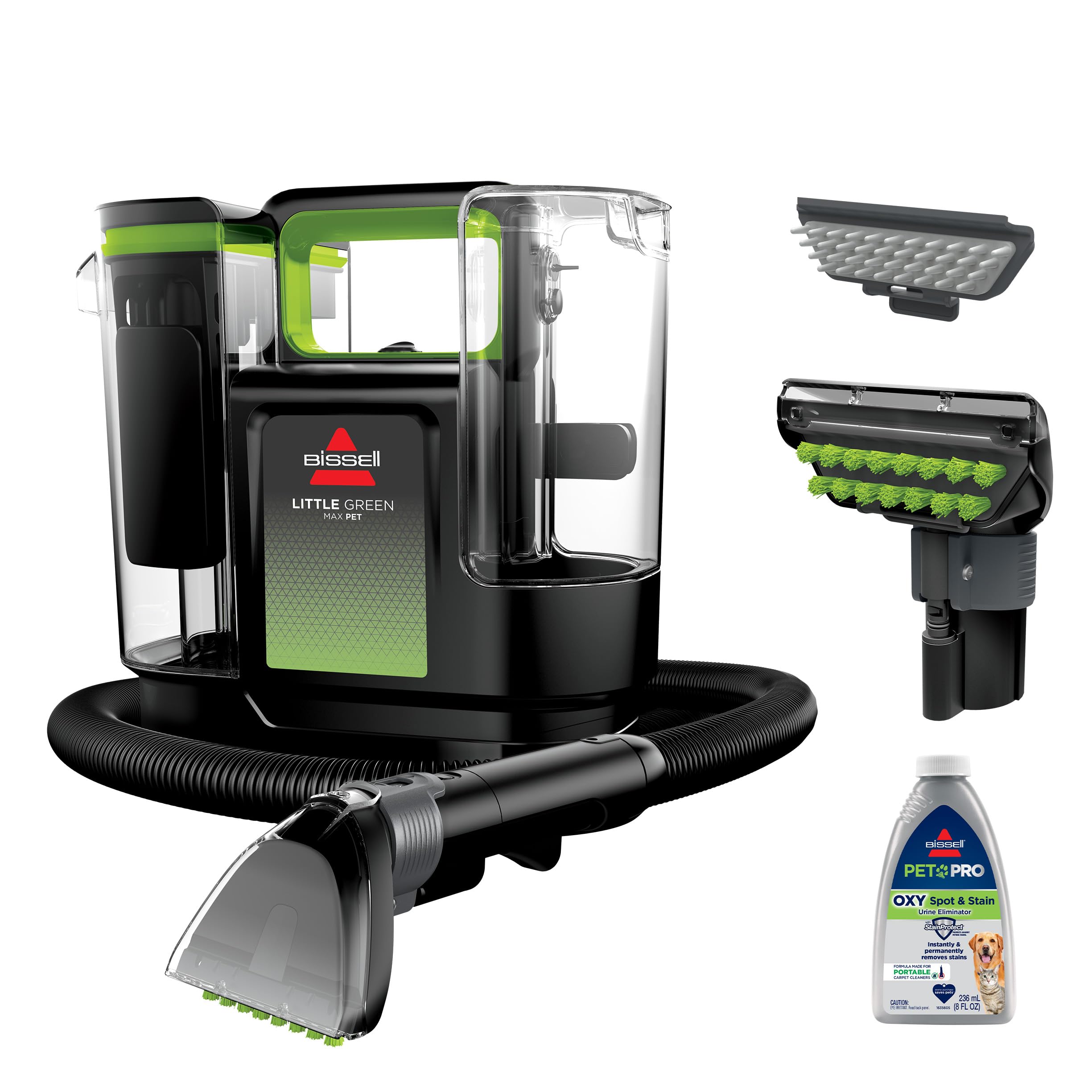 BISSELL Little Green Max Pet Portable Carpet Cleaner - Upholstery & Car Detailing Deep Clean Machine with Self-Cleaning Stain Tool & Pet Hair Remover (Model 3860B) - Perfect for Pet Owners, Home & Auto Cleaning
