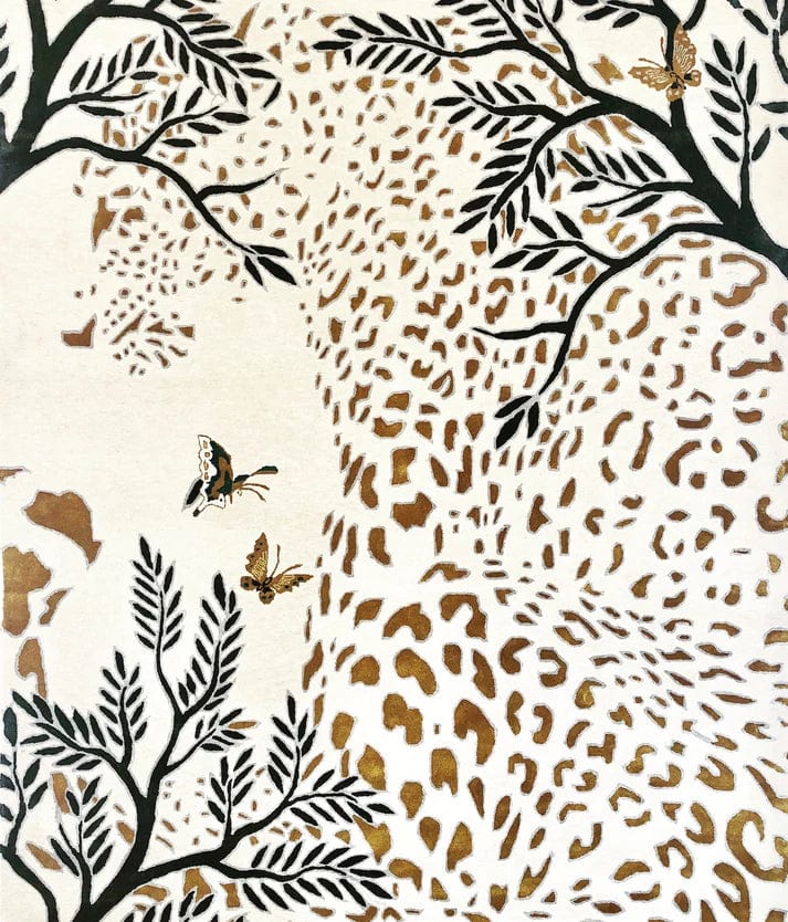 Leopard Print Gold Hand Tufted Area Rug - Premium Home Decor for Living Room, Bedroom, or Office - Pre Order Now