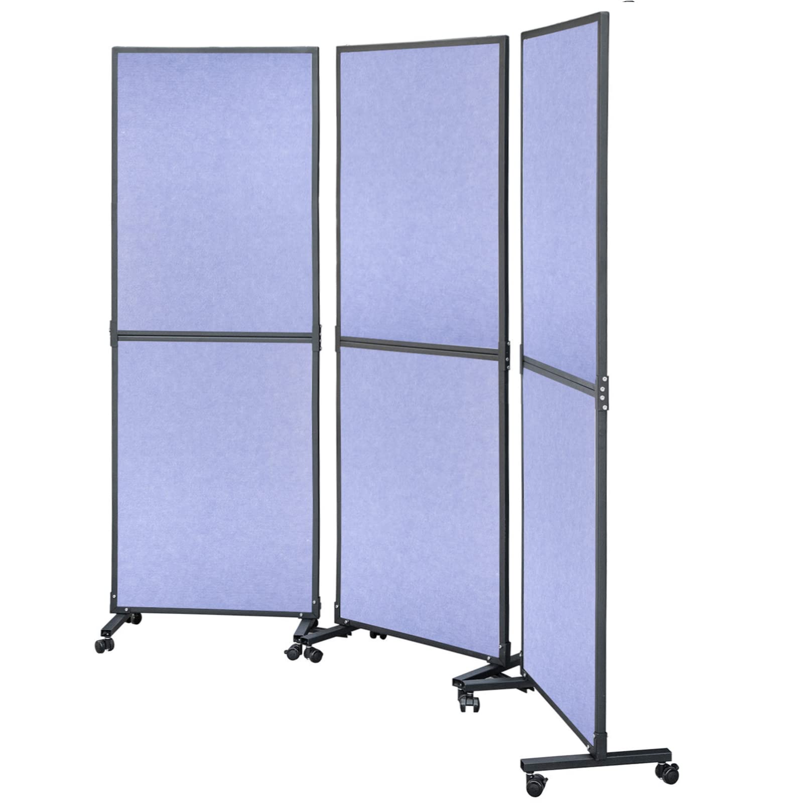 VEVOR 5.5 ft Folding Room Divider Privacy Screen - 3 Panel Portable Partition for Office, Home & School - Steel Blue Acoustic Room Separator | Perfect for Workspace Privacy, Classroom Dividers & Library Study Areas