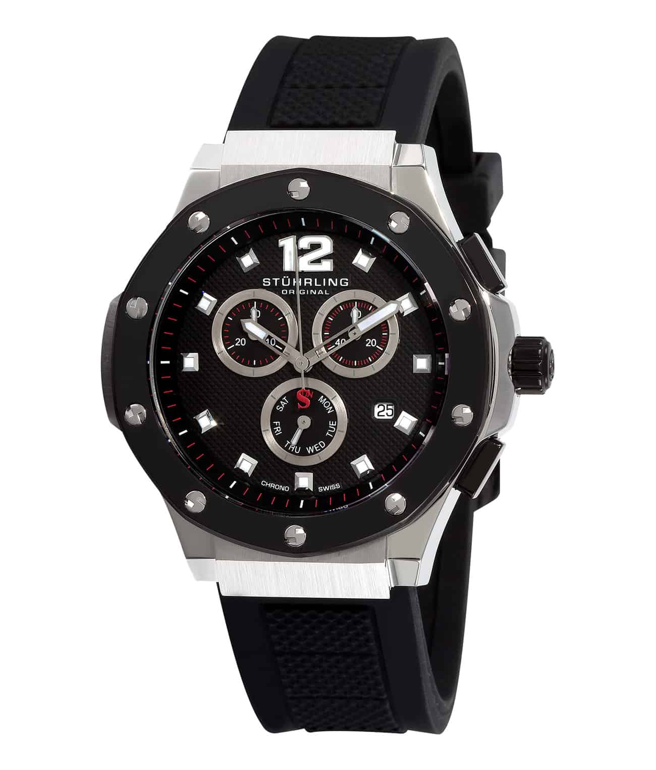 Black Dial / Black PVD Case / Black Silicone Strap Black PVD Tang Buckle