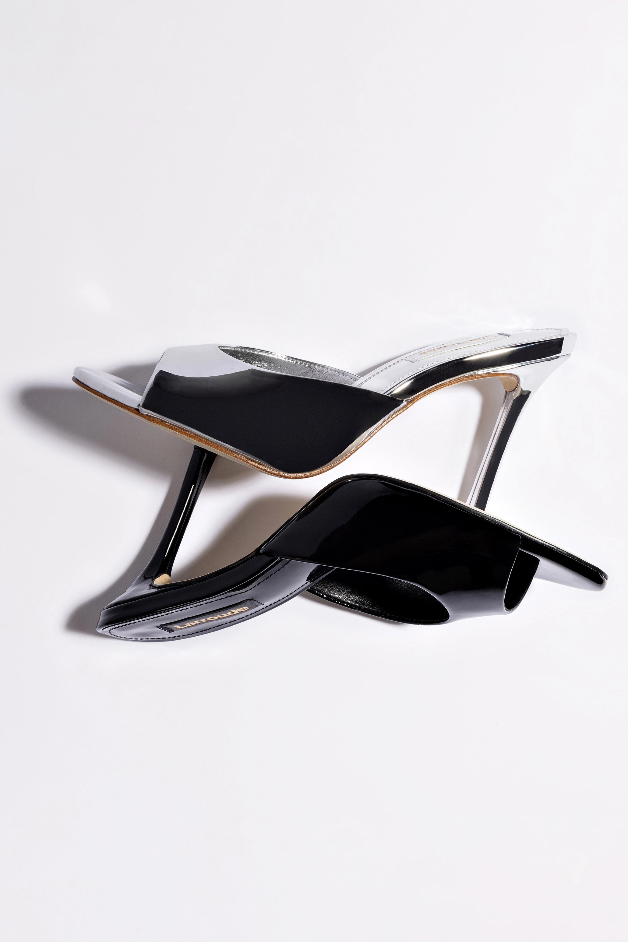 Jasmine Hi Mule Silver Specchio Mirror Leather Women's Shoes - Perfect for Parties, Weddings & Evening Events