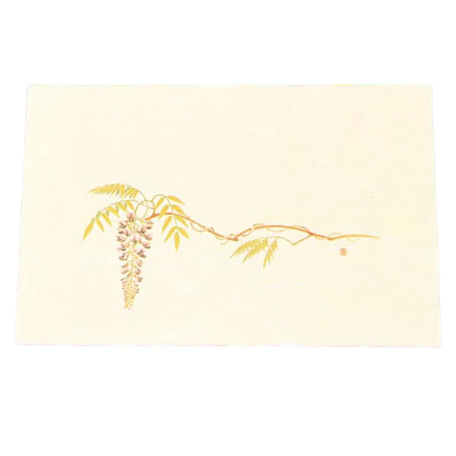 Artec Washi Paper Cream Placemat Wisteria Floral Design - 100 Pack Japanese Style Table Mats for Dining, Party Decor & Home Aesthetics