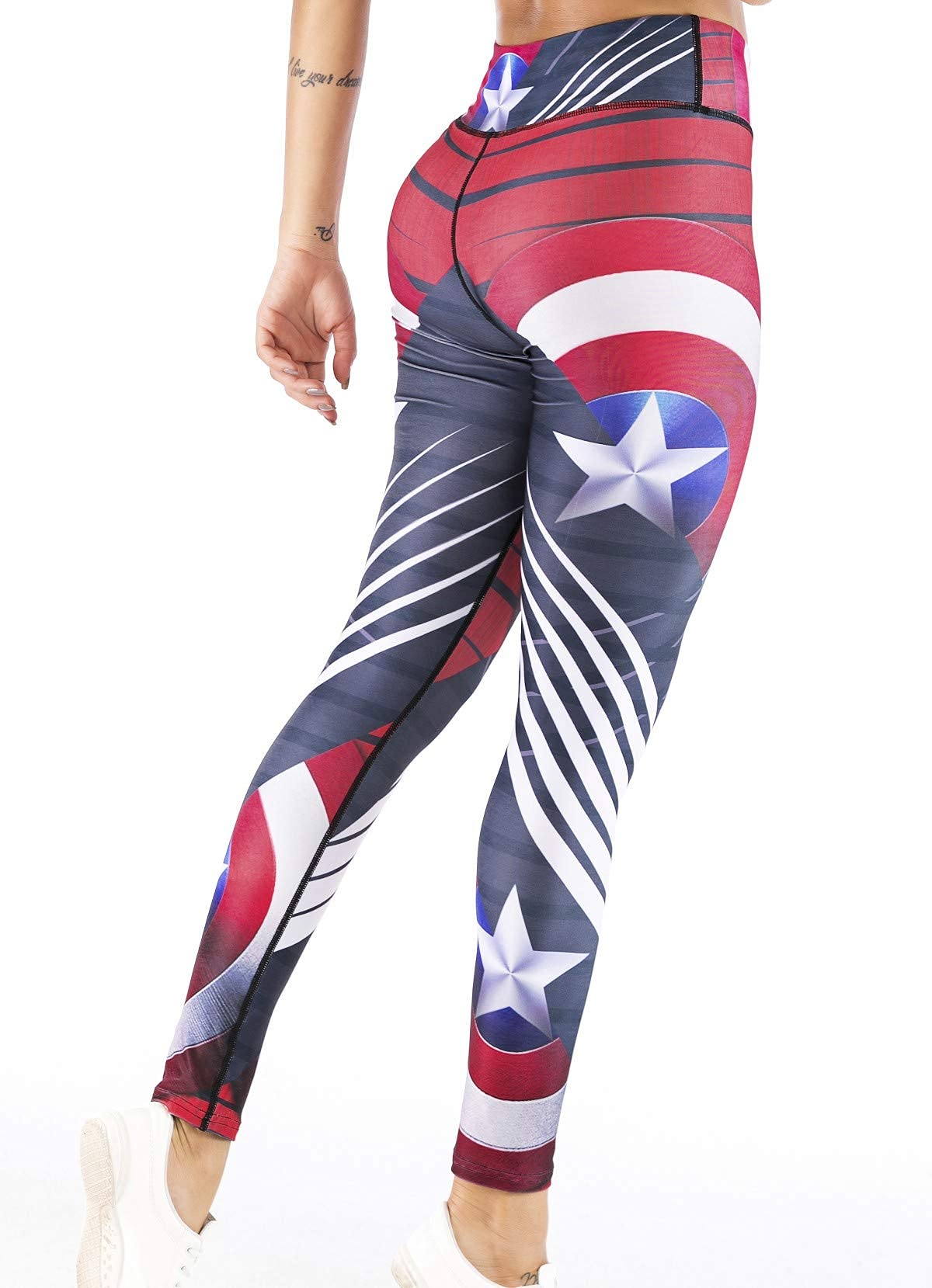 Women's Superhero Digital Print Yoga Leggings - High Waist Compression Workout Pants for Running, Gym & Casual Wear
