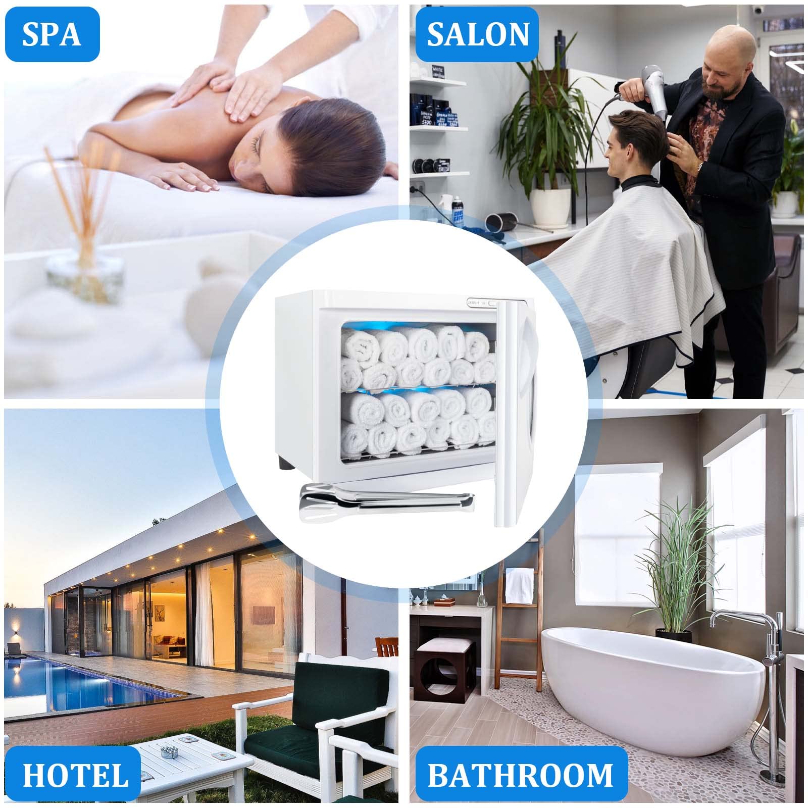 Professional 23L Large Capacity Hot Towel Warmer Cabinet - Spa & Salon Grade Towel Heater for Facial, Beauty, Hotel & Home Use - Steam Towel Warmer with See-Through Window (White) - Perfect for Spa Treatments, Salon Services & Luxury Bathroom Experience