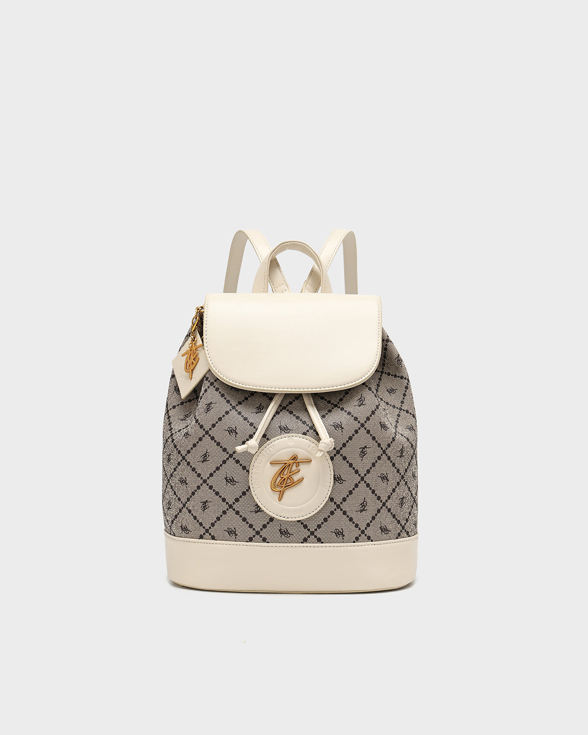 Stylish White Glam Backpack for Women - Trendy Fashion Shoulder Bag for Work, Travel & School | Lightweight Durable Design with Multiple Pockets