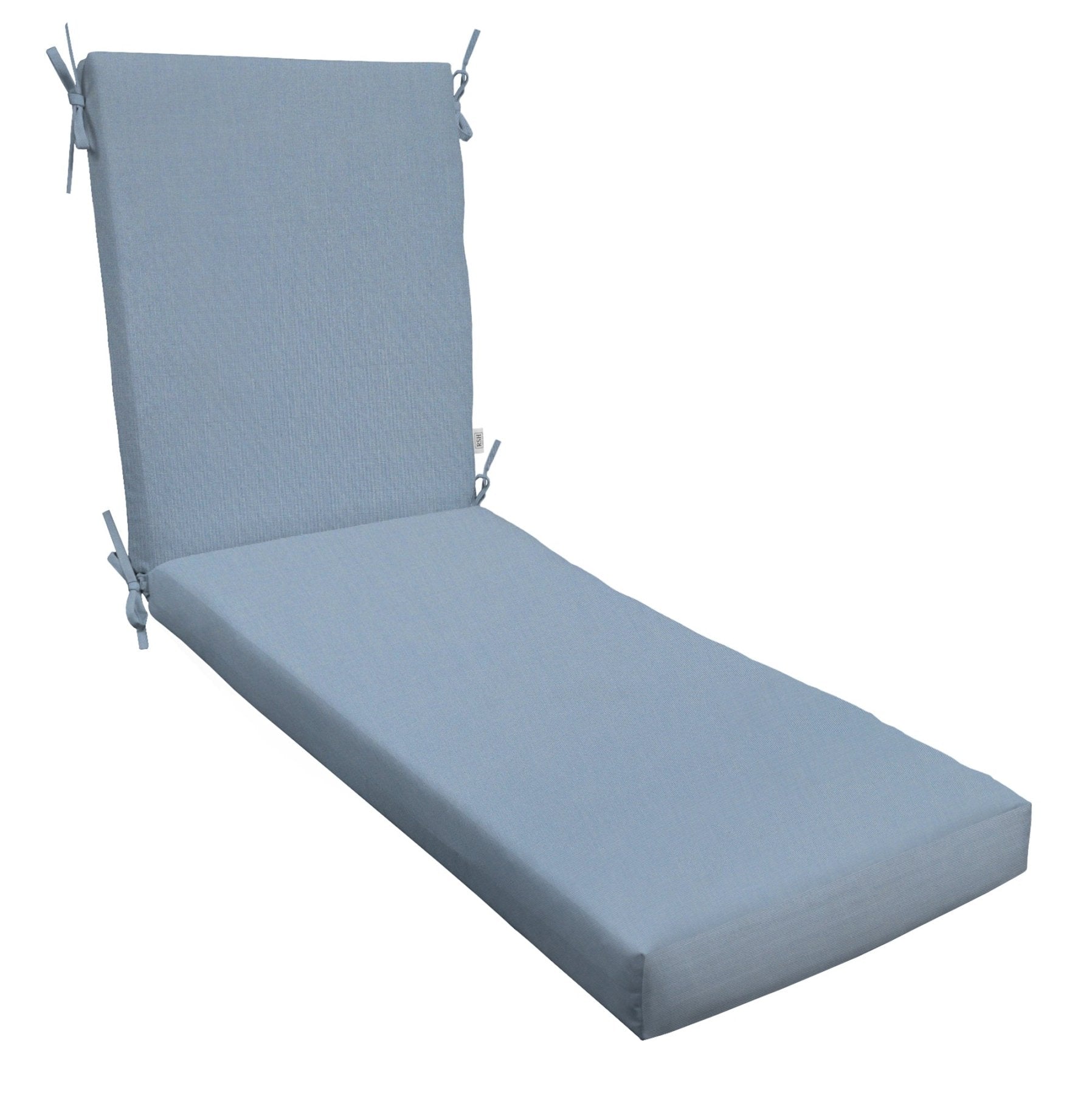 Sunbrella Canvas Blues 2 Foam Chaise Lounge Chair Cushion - Waterproof Outdoor Patio Furniture Cushion for Poolside, Deck, and Garden Relaxation