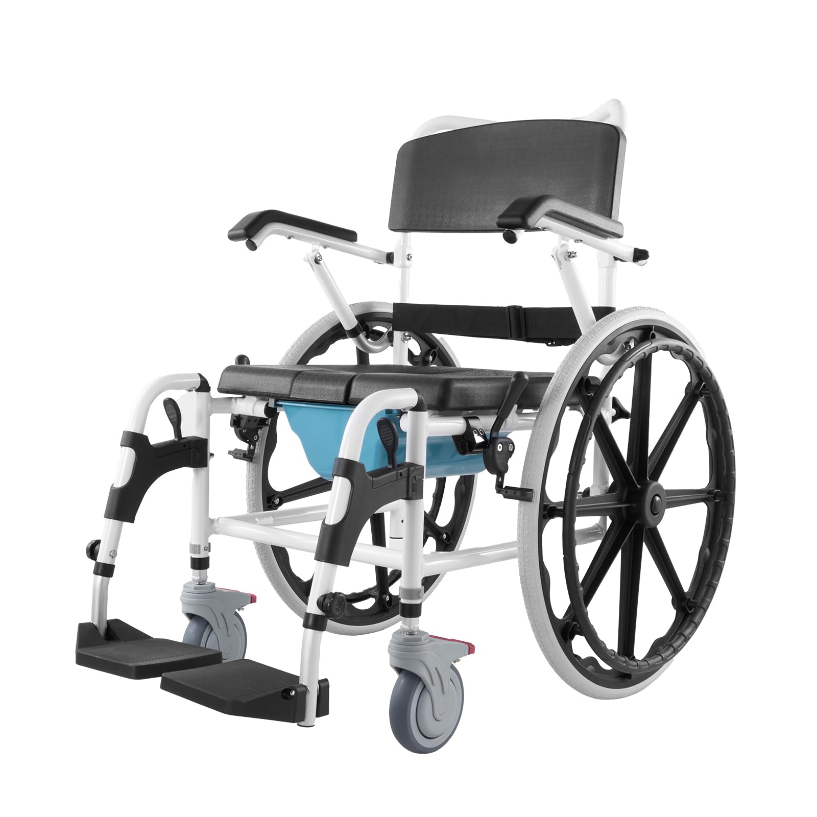 VEVOR Adjustable Aluminum Alloy Shower Wheelchair - 17.5