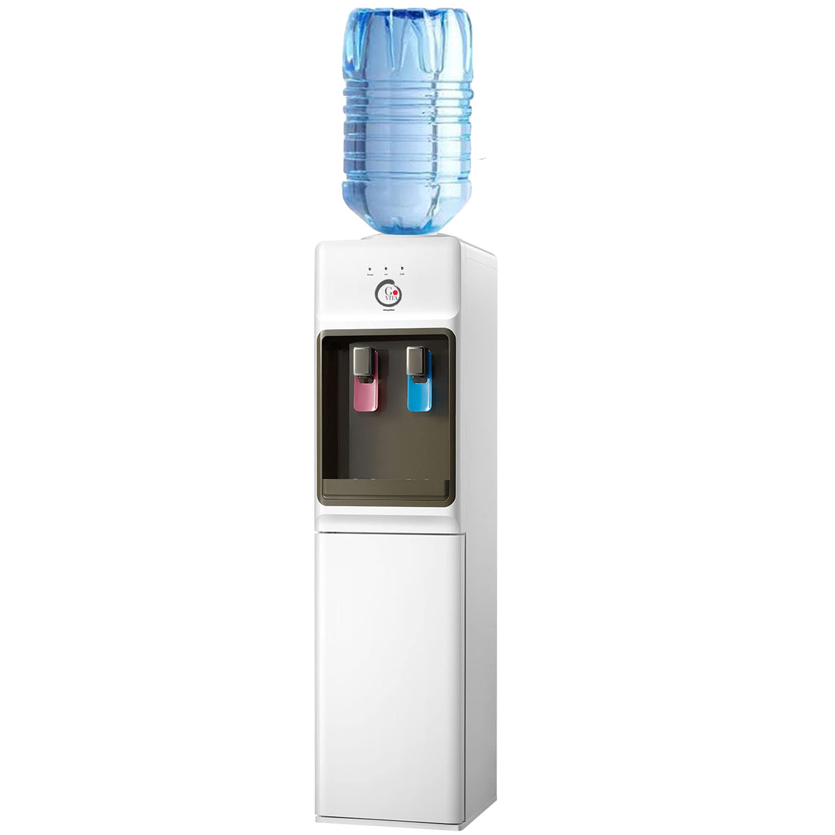 Cold and Hot Water Dispenser with Mini Beverage Fridge - Floor Standing Slim Design for Home, Office, or Restaurant Use
